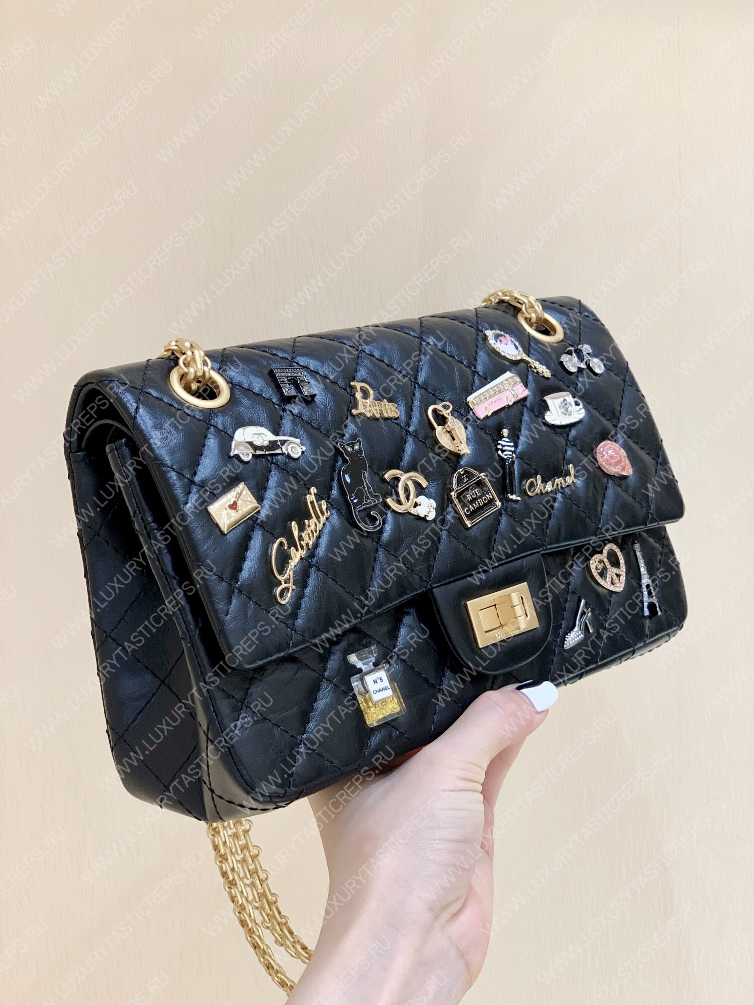 Ch*el lucky charms 2.55 reissue bag black a37586