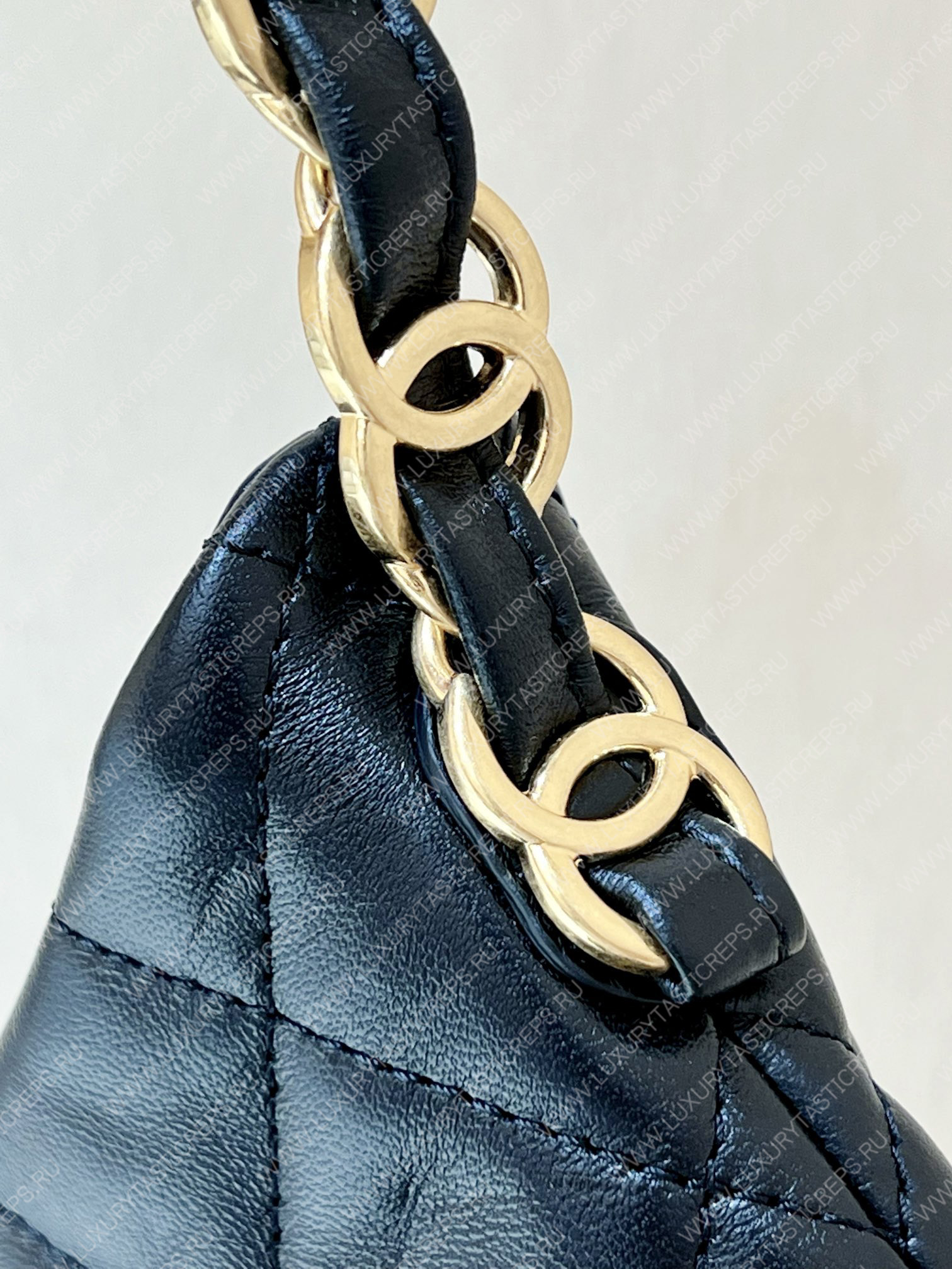 Ch*el hobo handbag black as3562