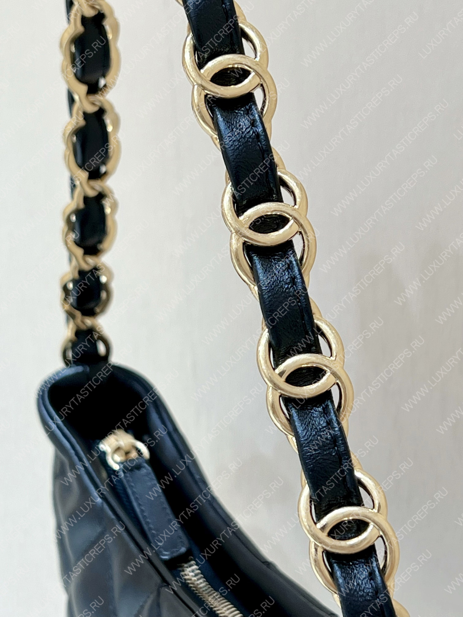 Ch*el hobo handbag black as3562