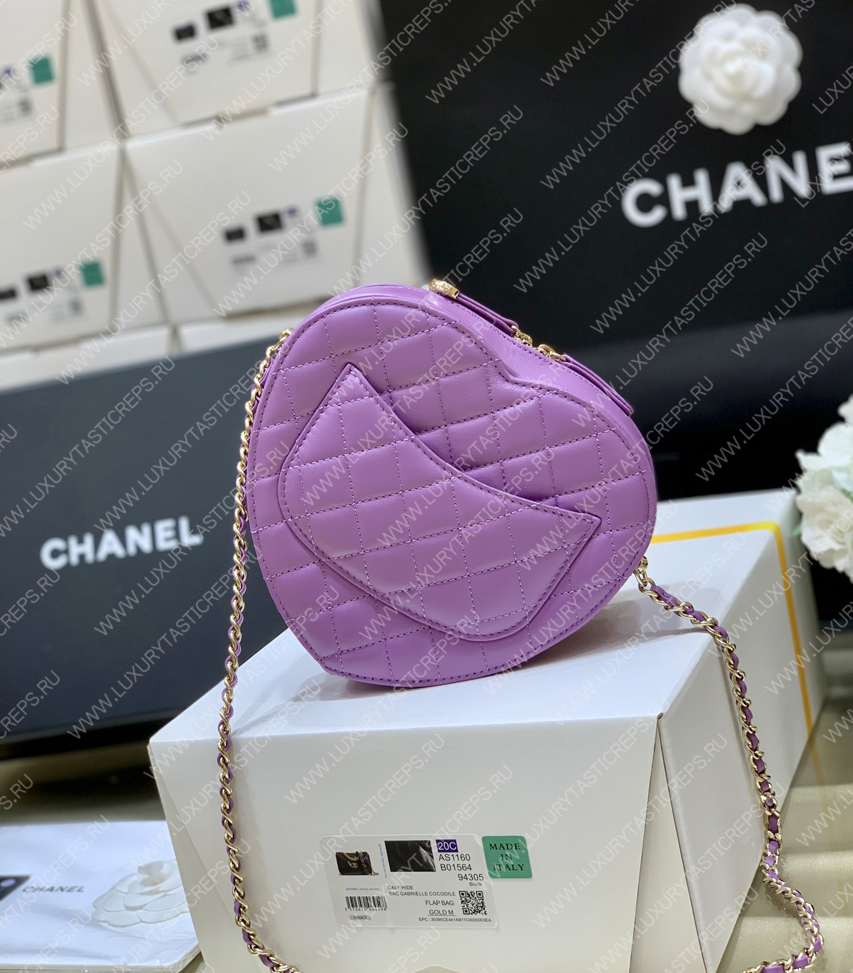 Ch*el cc heart clutch 22s purple as3191