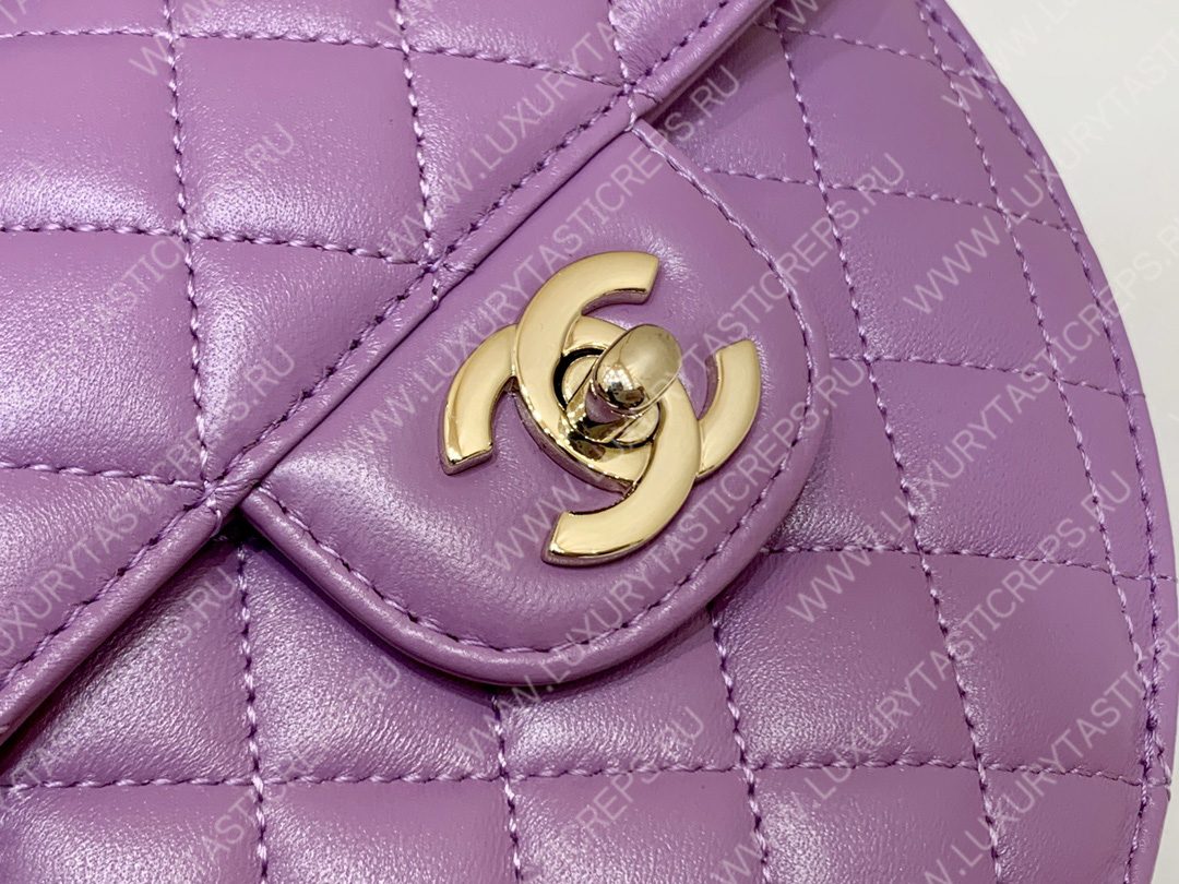 Ch*el cc heart clutch 22s purple as3191