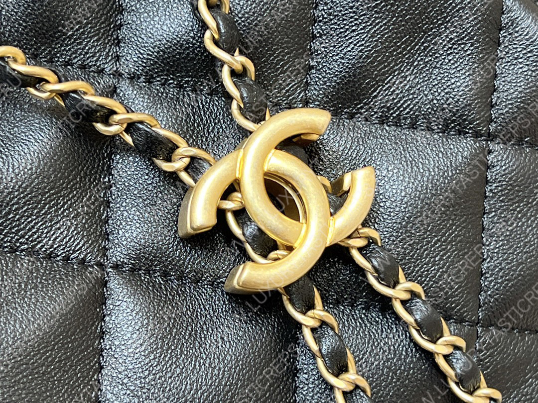 Ch*el drawstring bag black as3211