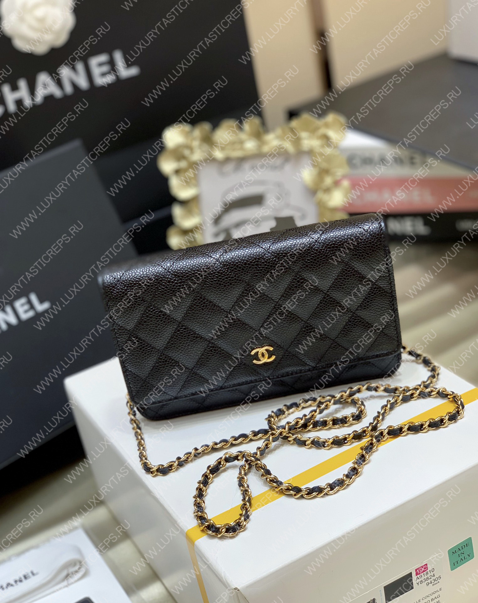 Ch*el mini flap bag black a33814