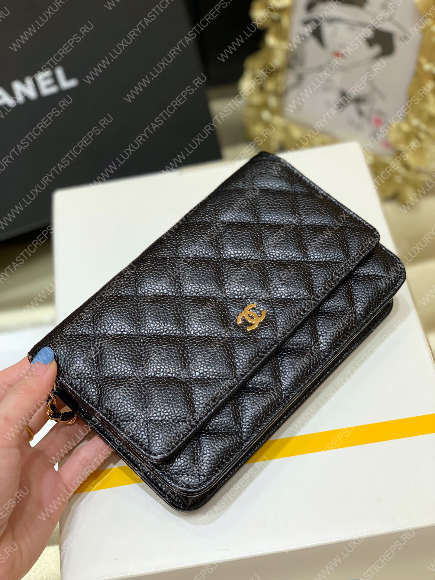 Ch*el mini flap bag black a33814