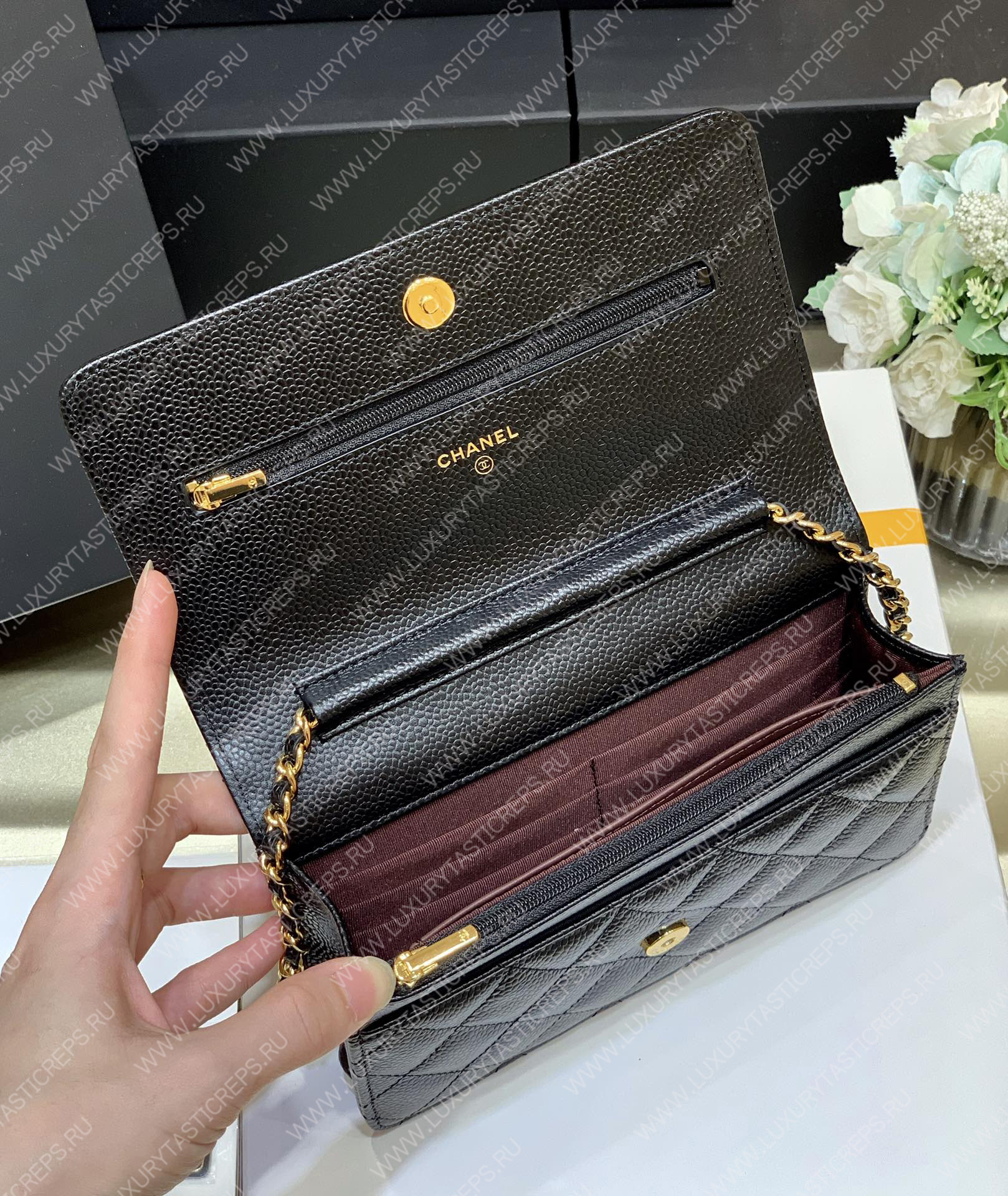 Ch*el mini flap bag black a33814