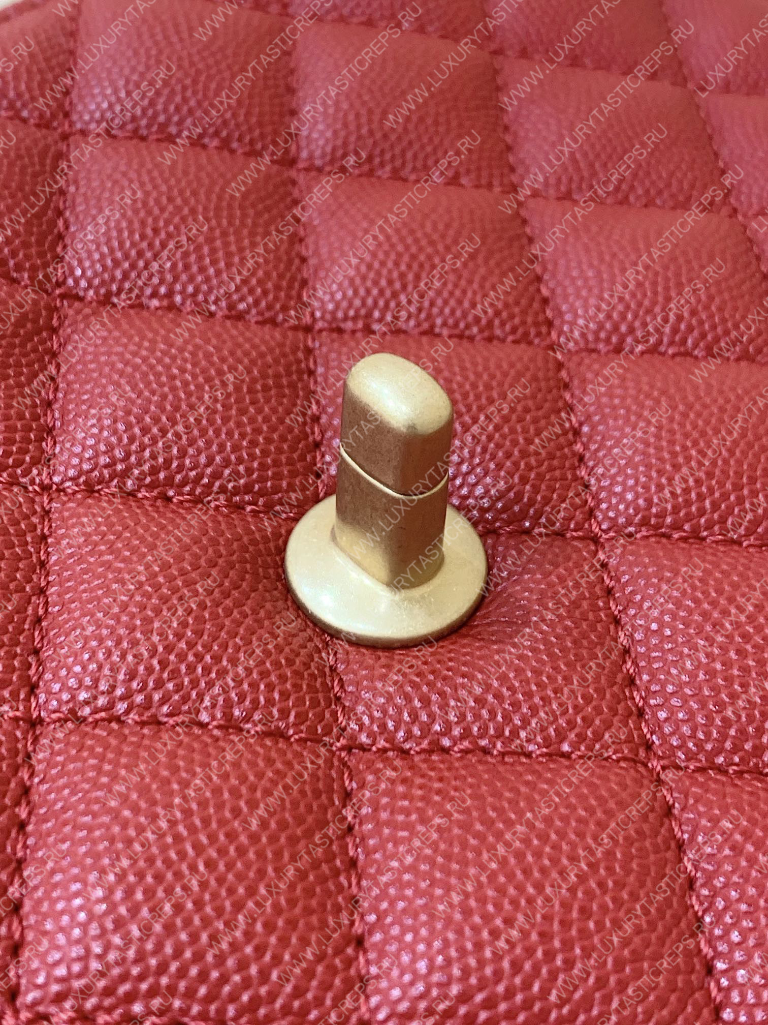 Ch*el coco handle bag red a92993