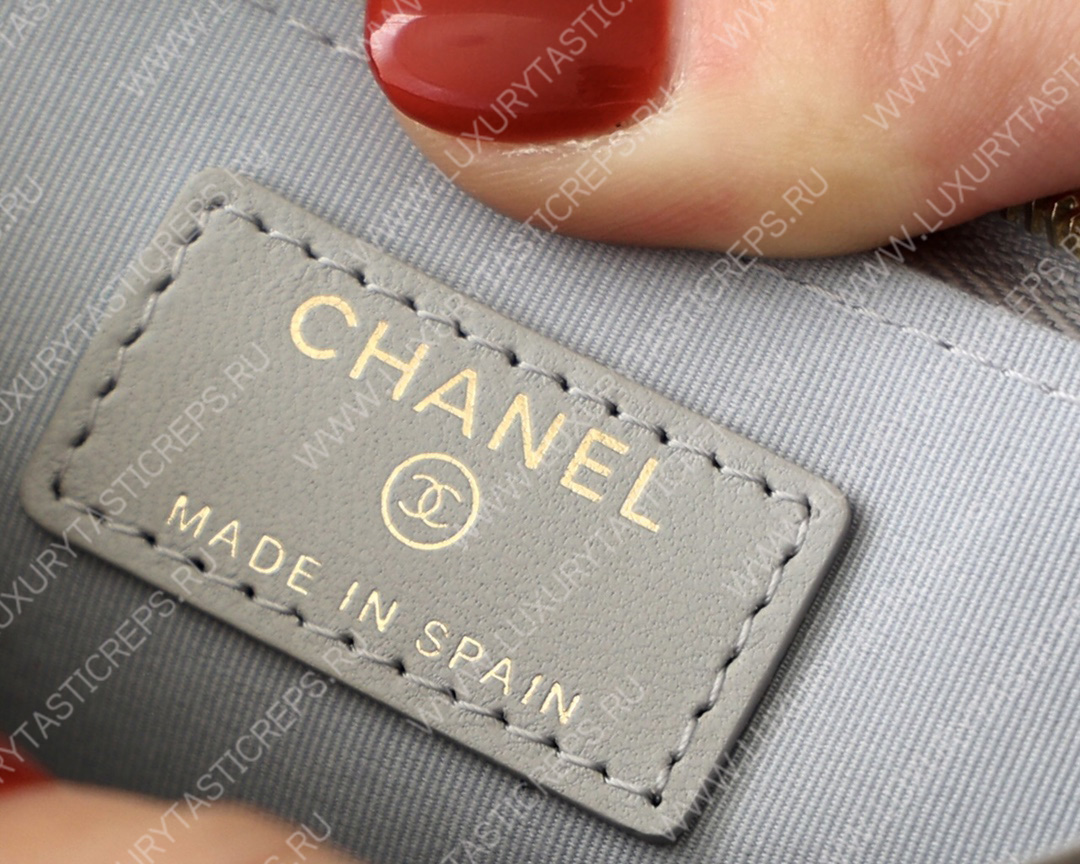 Ch*el classic zipped coin purse grey ap0216