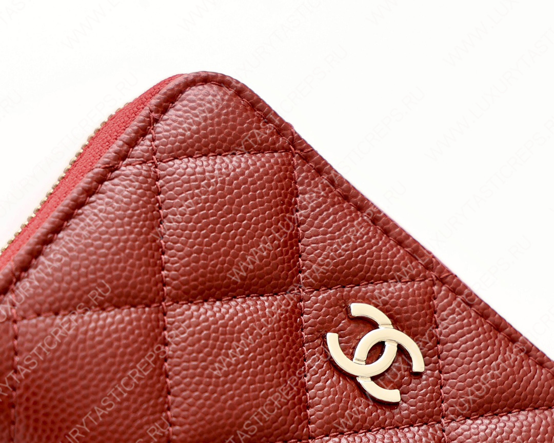 Ch*el classic zipped coin purse red ap0216