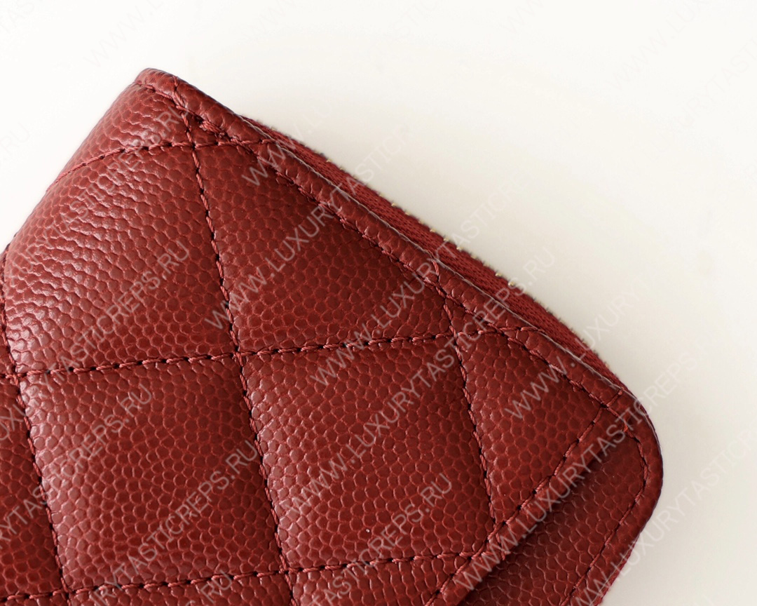 Ch*el classic zipped coin purse red ap0216