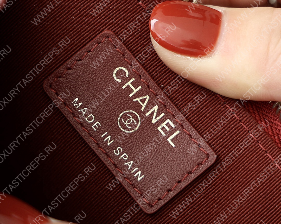 Ch*el classic zipped coin purse red ap0216
