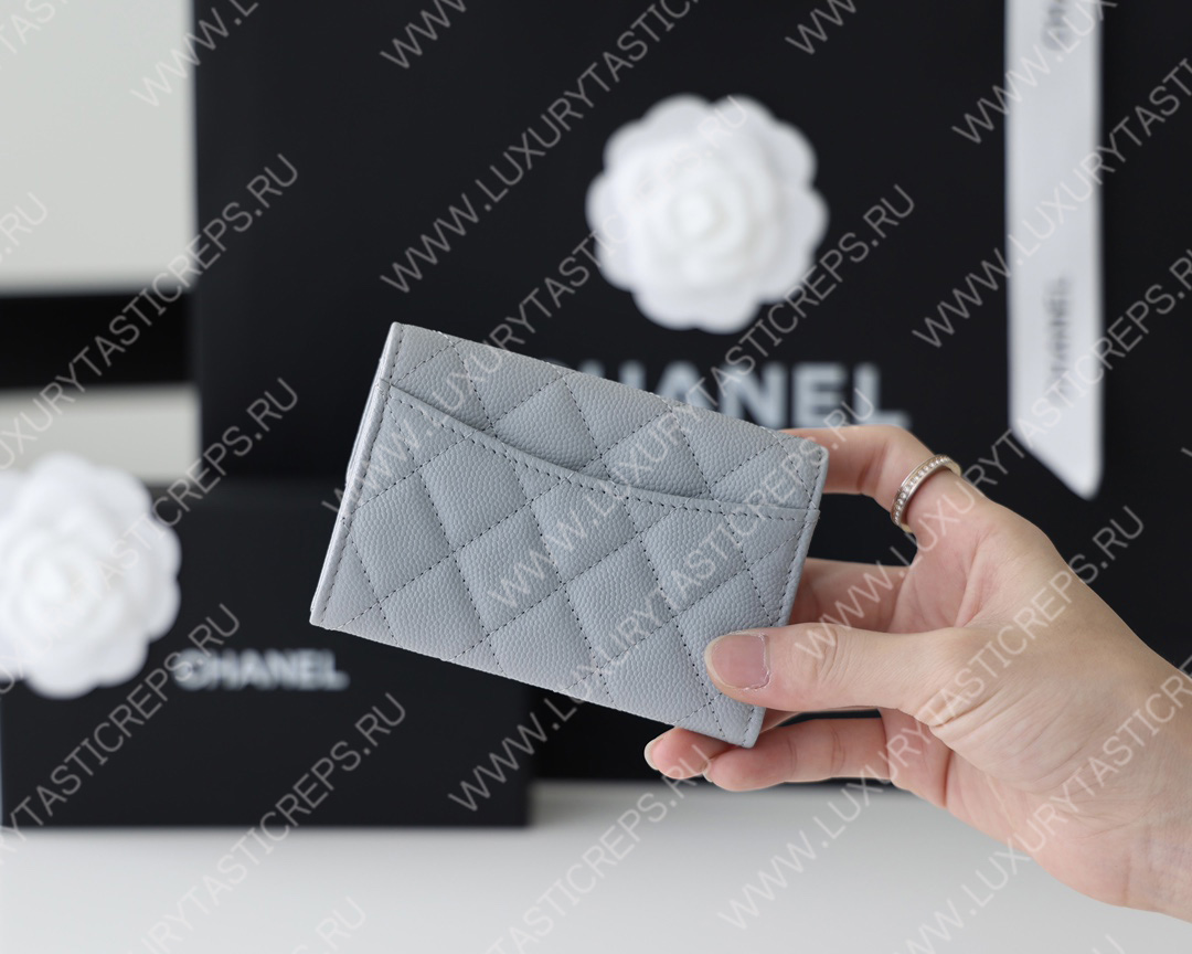 Ch*el classic card holder grey ap0214