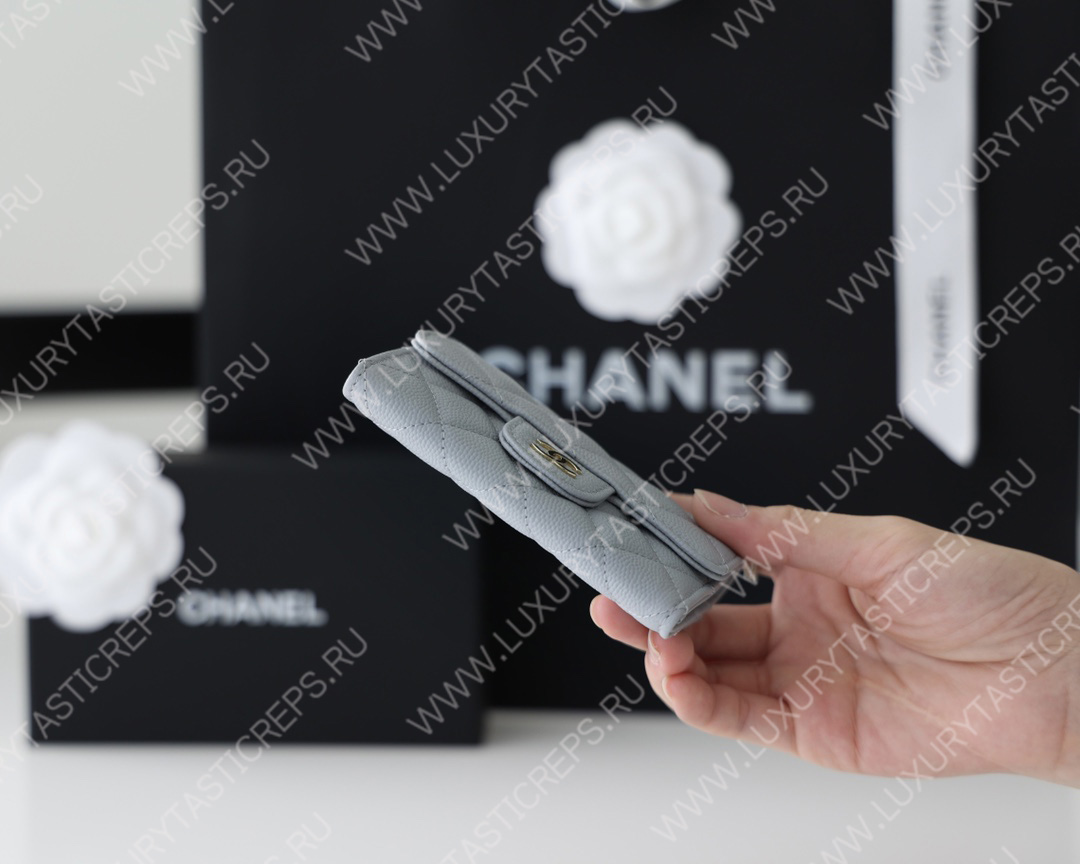 Ch*el classic card holder grey ap0214