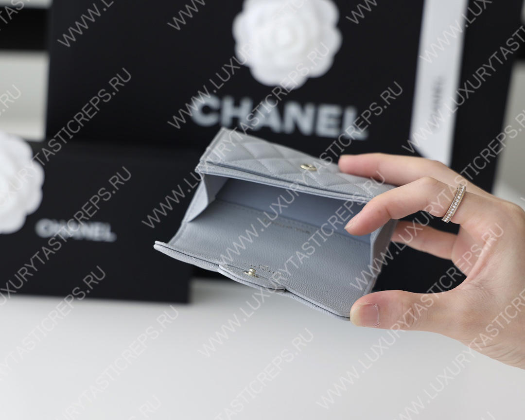 Ch*el classic card holder grey ap0214