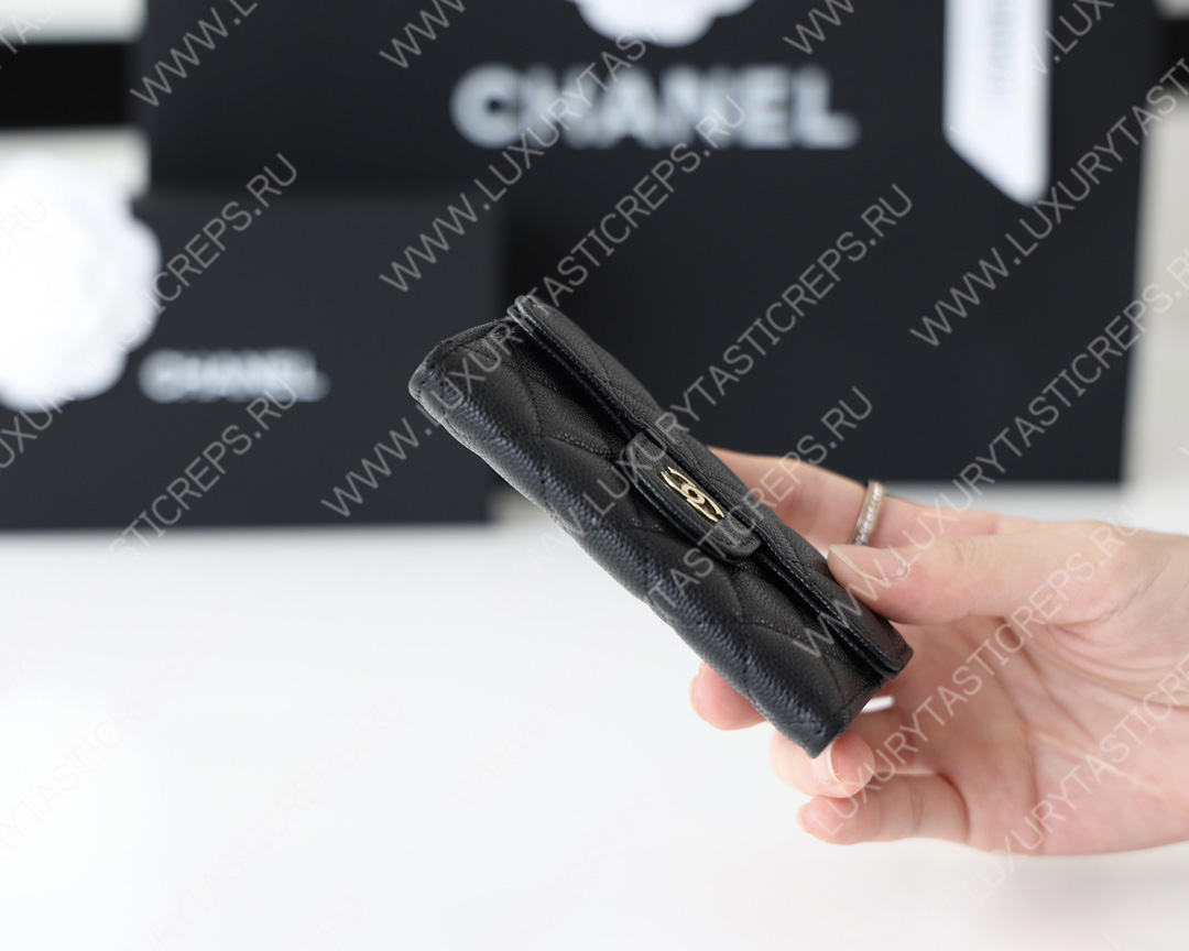 Ch*el classic card holder black ap0214