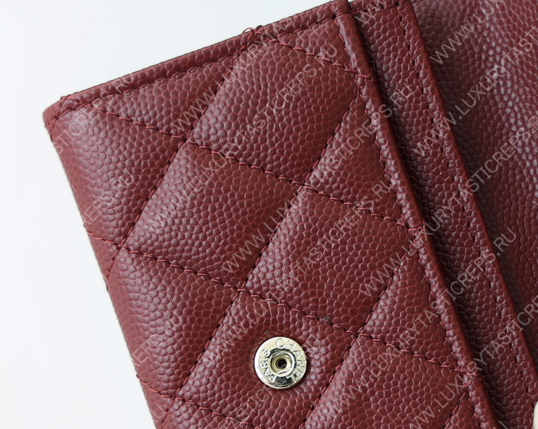 Ch*el classic card holder burgundy ap0214