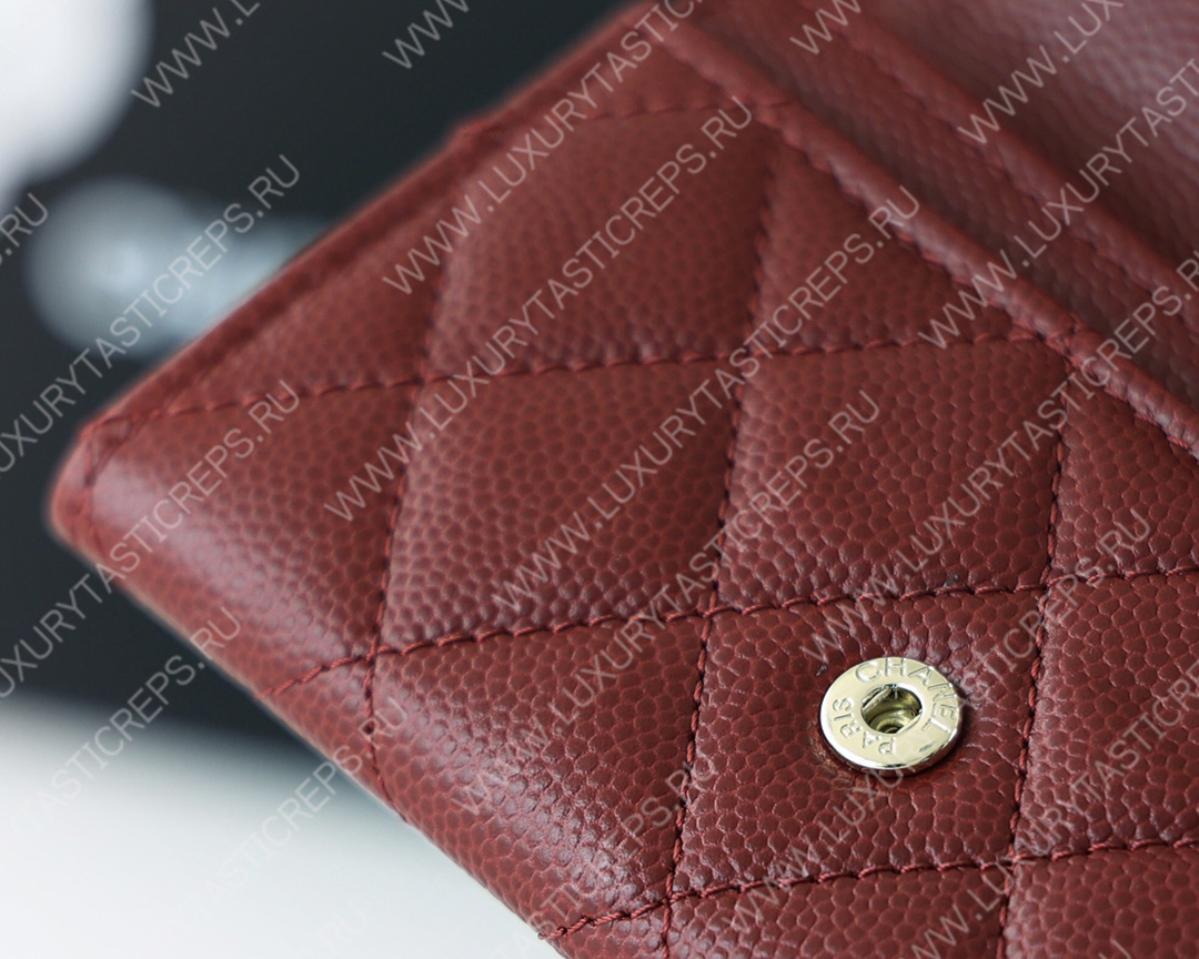 Ch*el classic card holder burgundy ap0214
