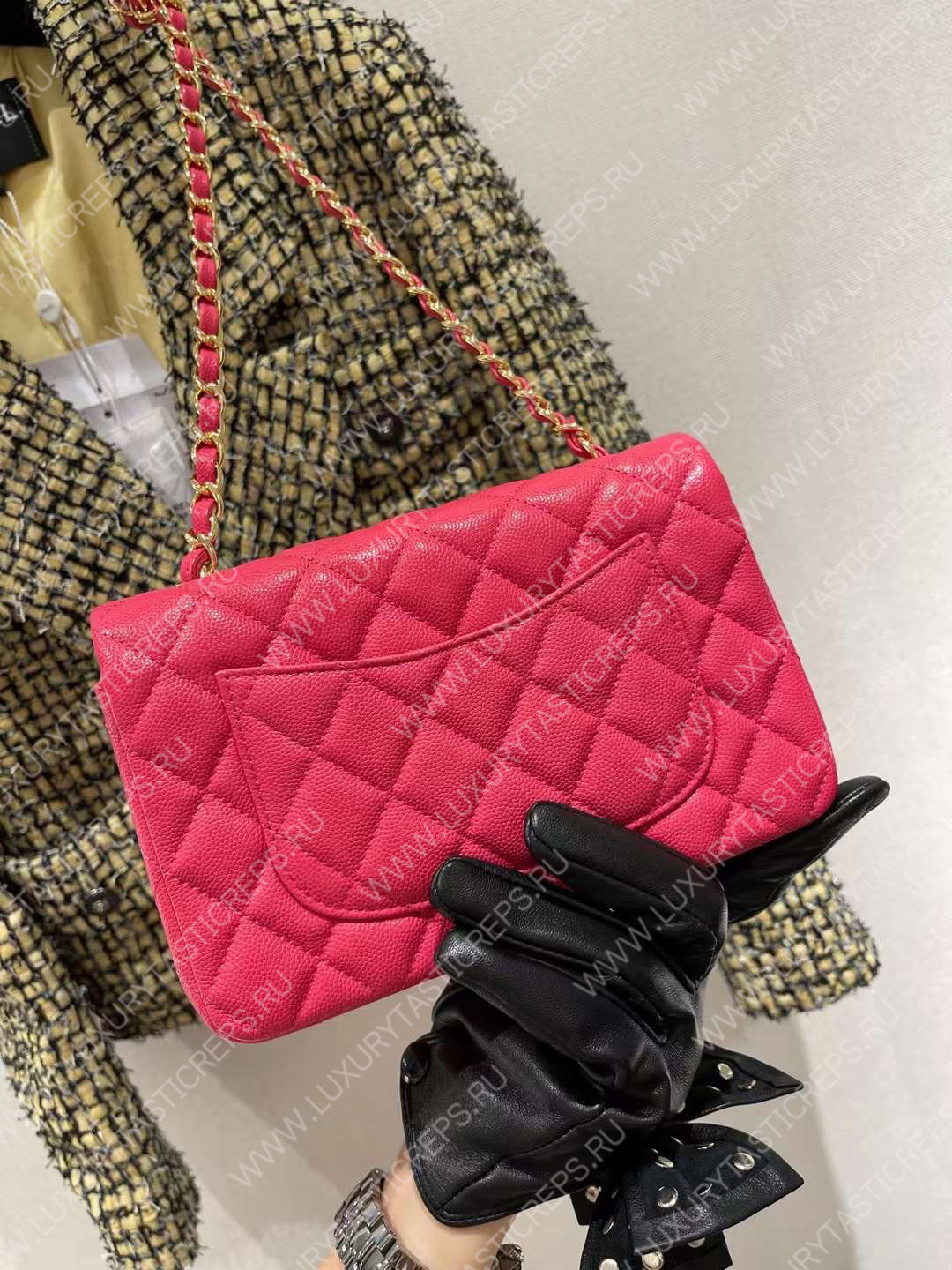 Ch*el mini classic flap bag pink a01116