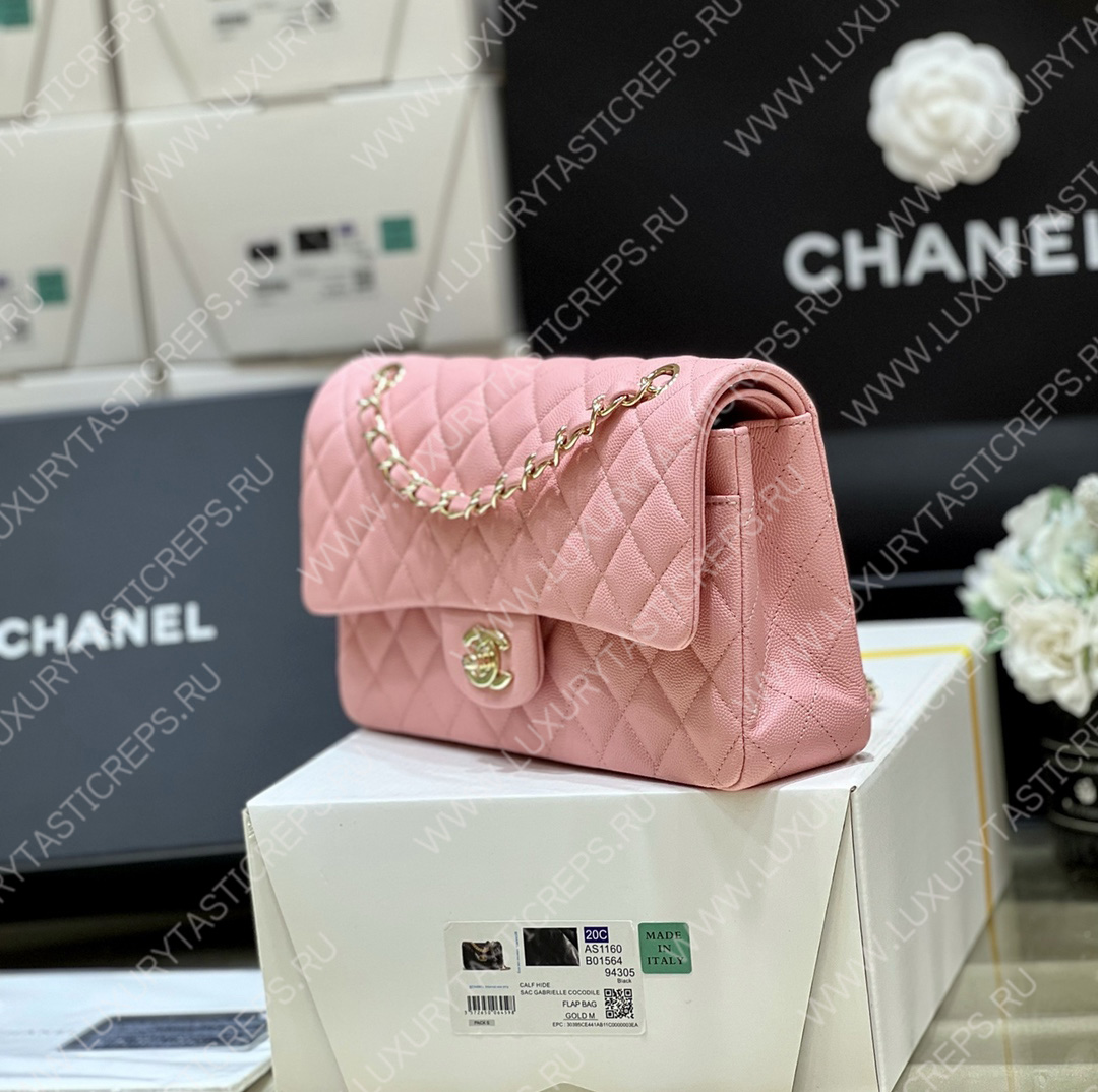 Ch*el classic handbag bag pink a01112
