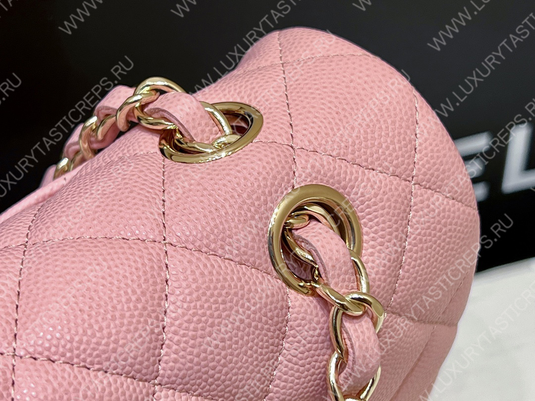 Ch*el classic handbag bag pink a01112