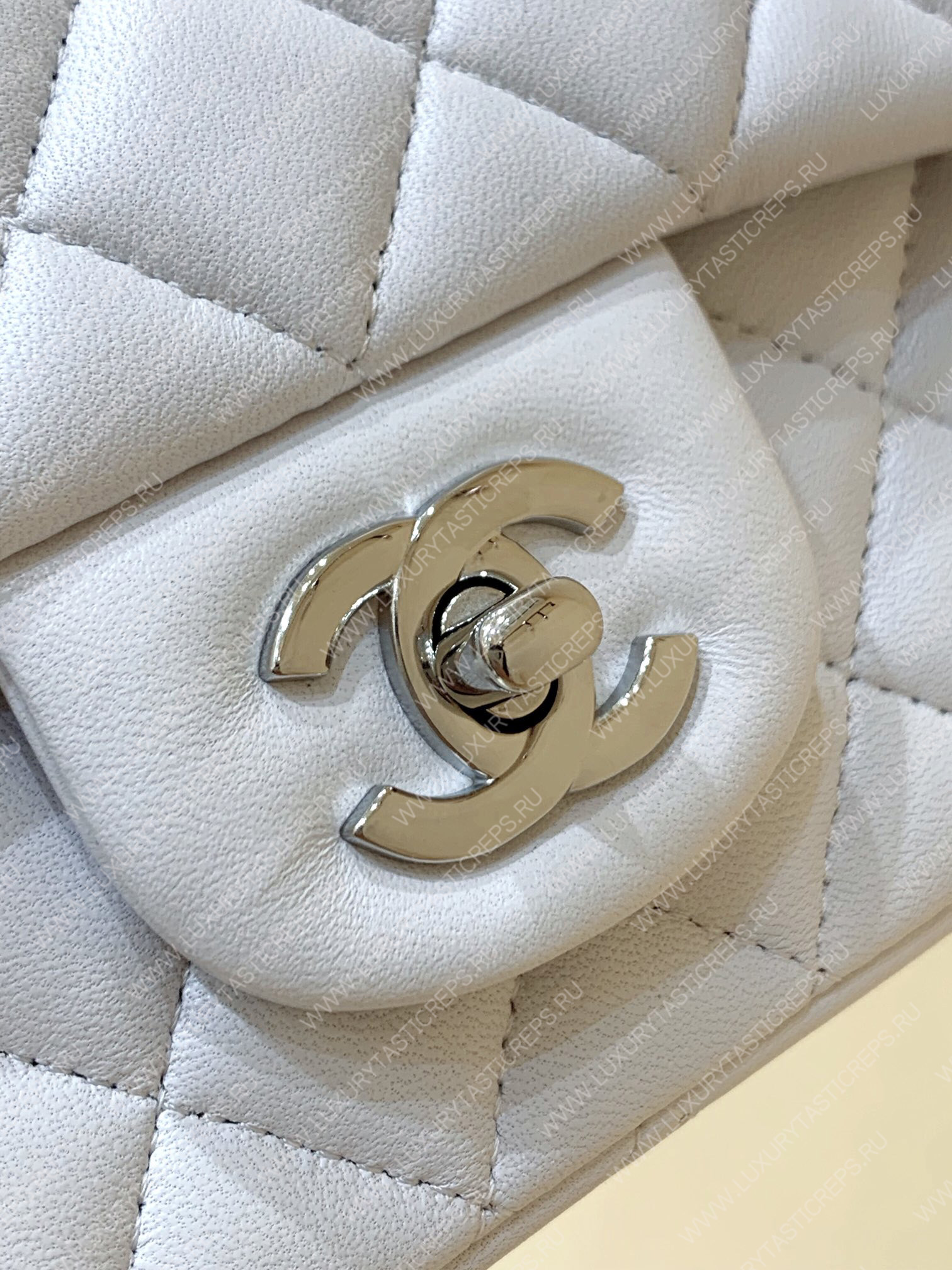 Ch*el mini classic flap bag white a01116