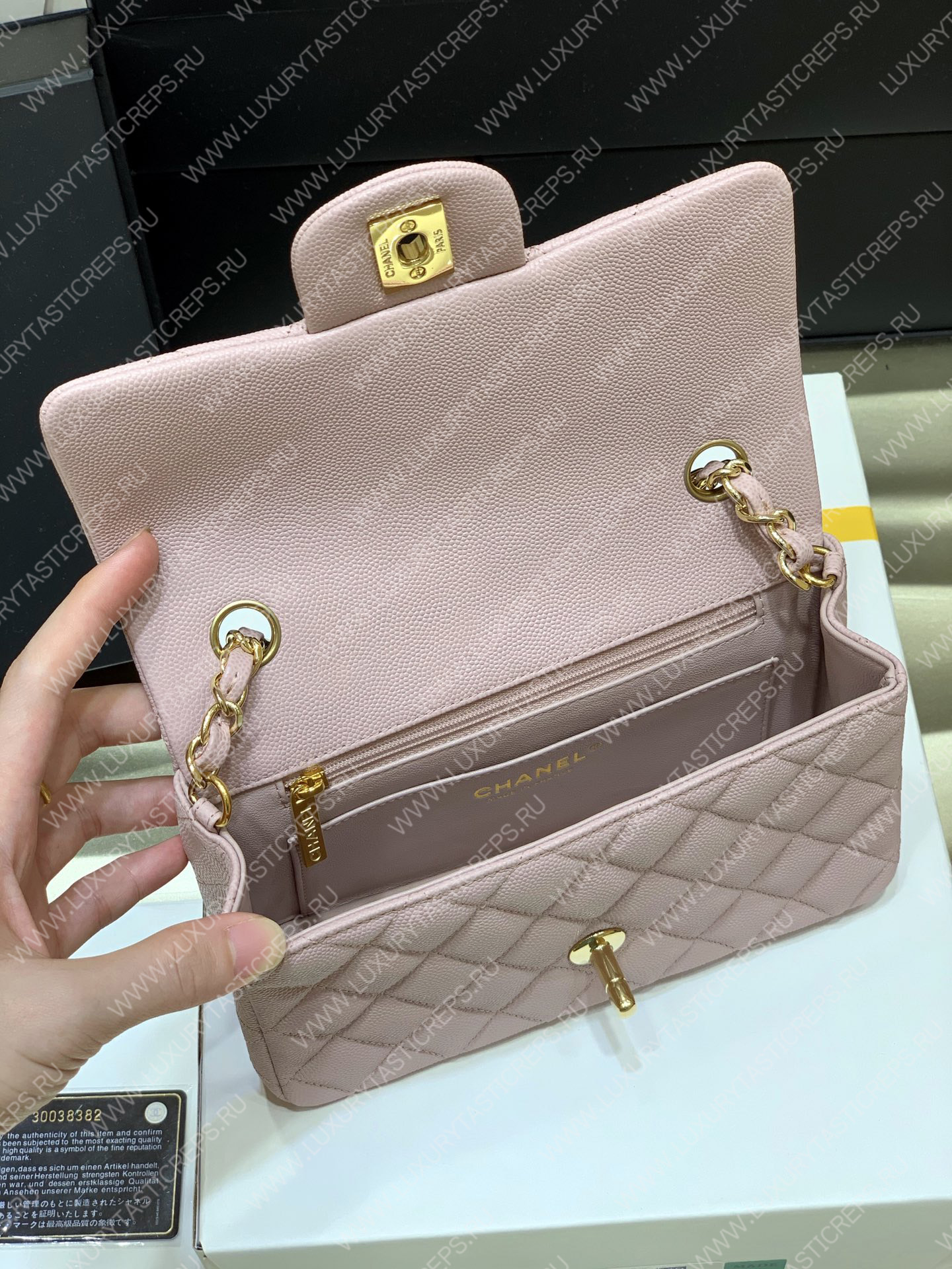 Ch*el mini classic flap bag light pink a01116