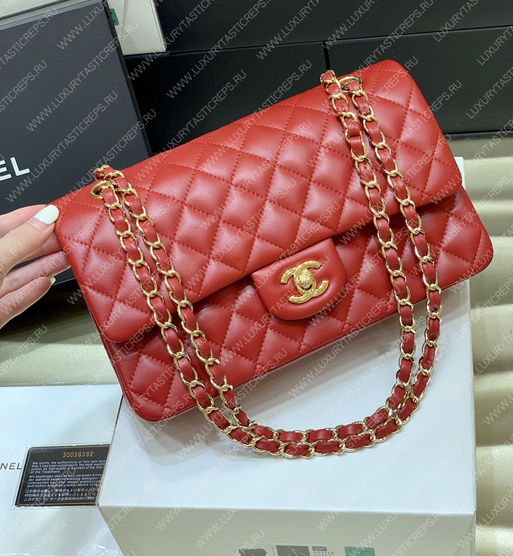 Ch*el classic handbag bag red a01112
