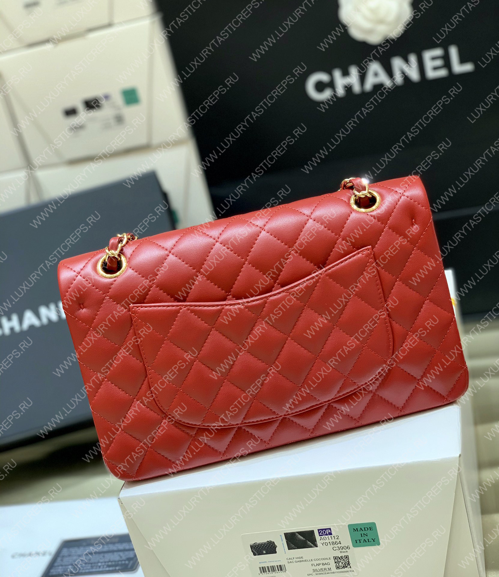Ch*el classic handbag bag red a01112