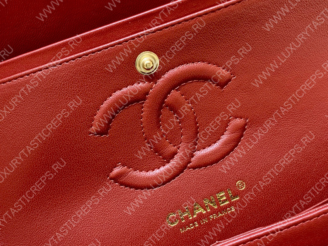 Ch*el small classic handbag bag red a01113