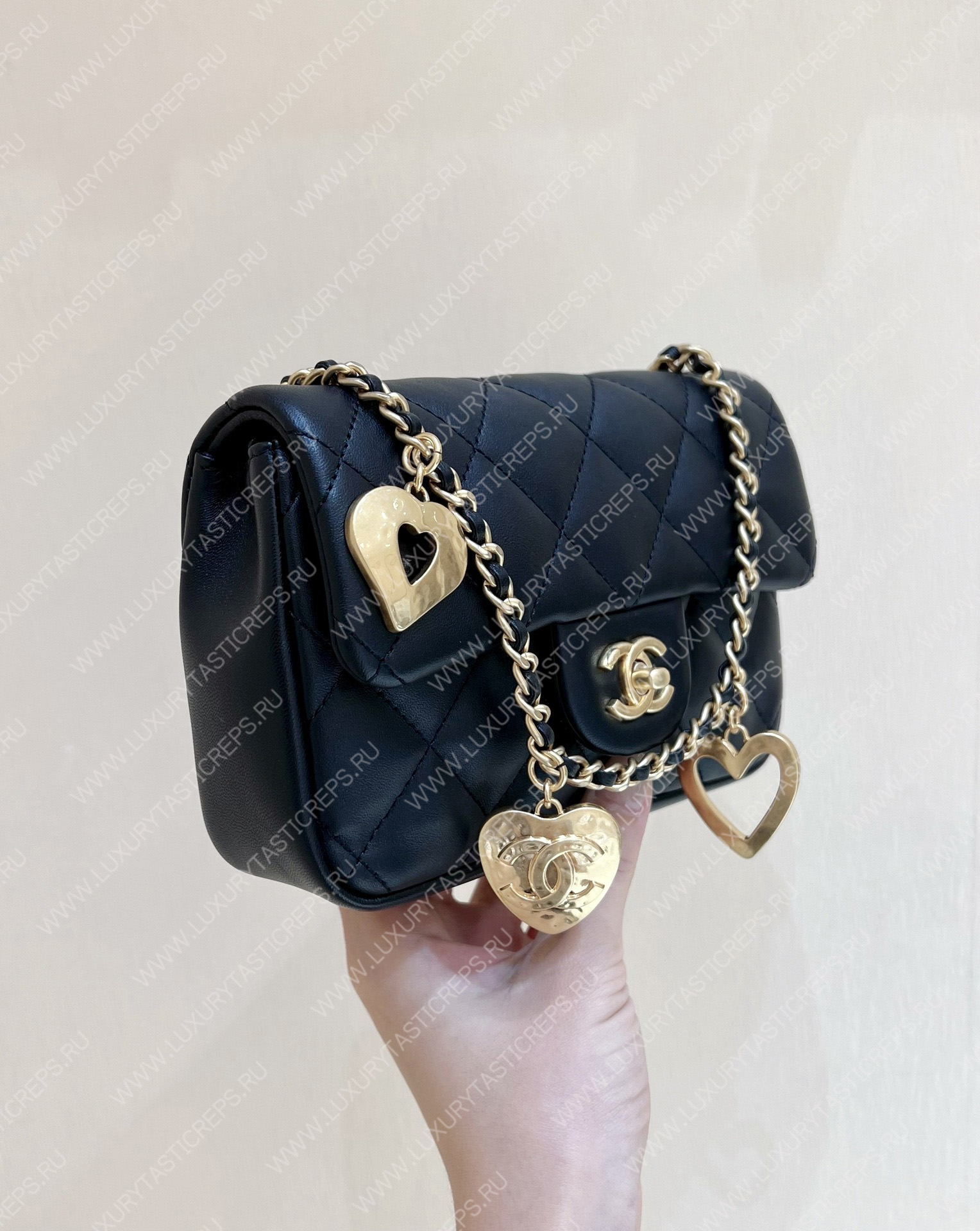 Ch*el mini flap bag black as3456