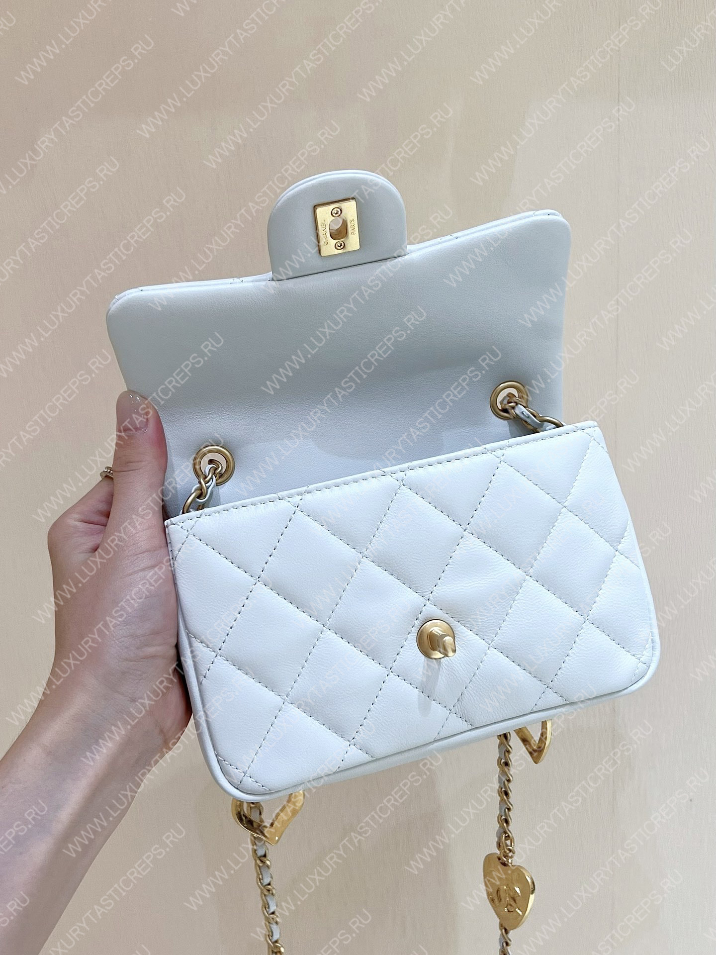 Ch*el mini flap bag white as3456
