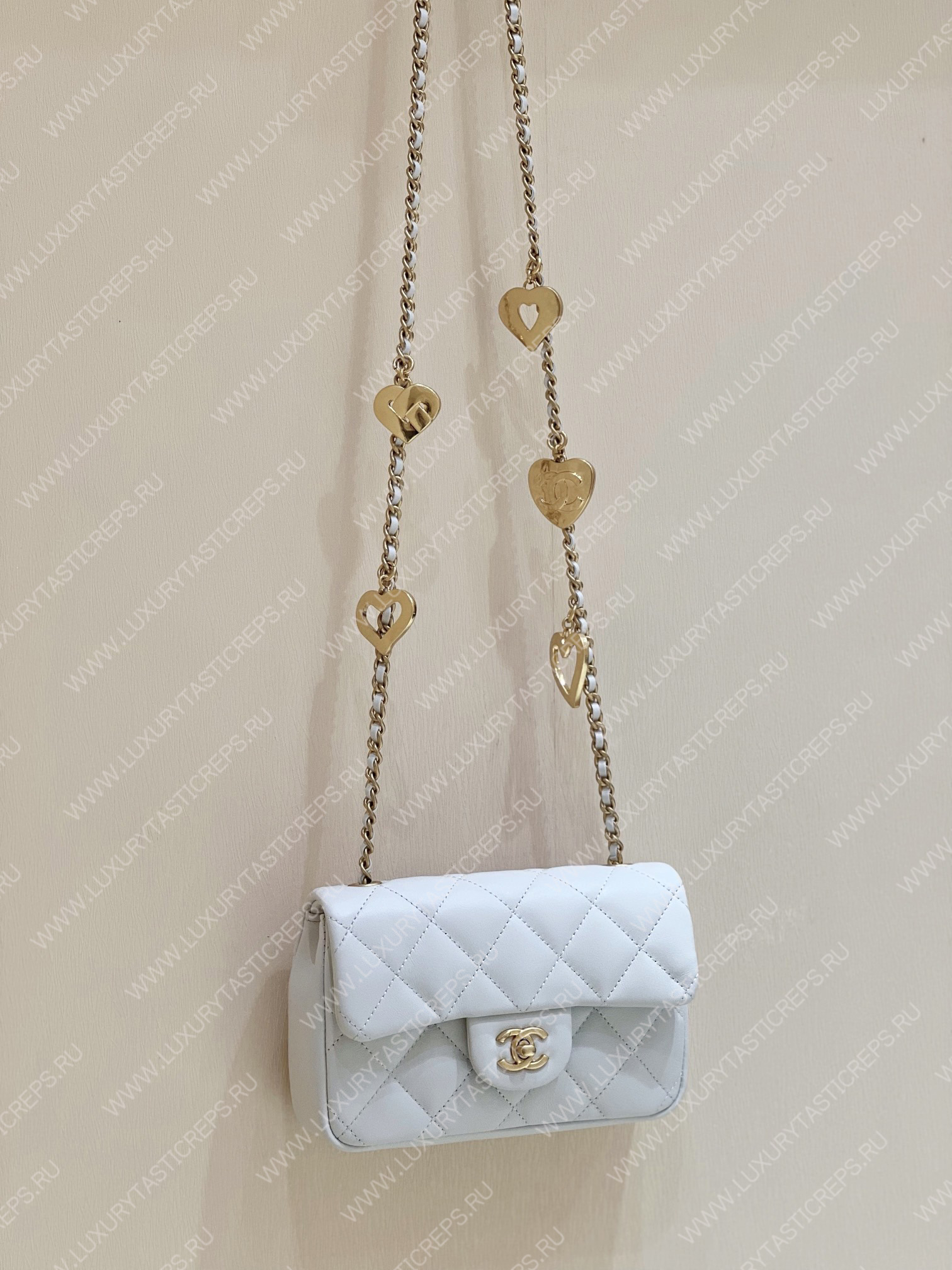 Ch*el mini flap bag white as3456