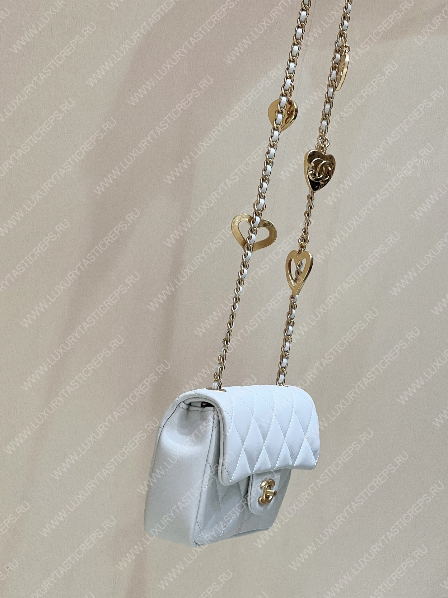 Ch*el mini flap bag white as3456