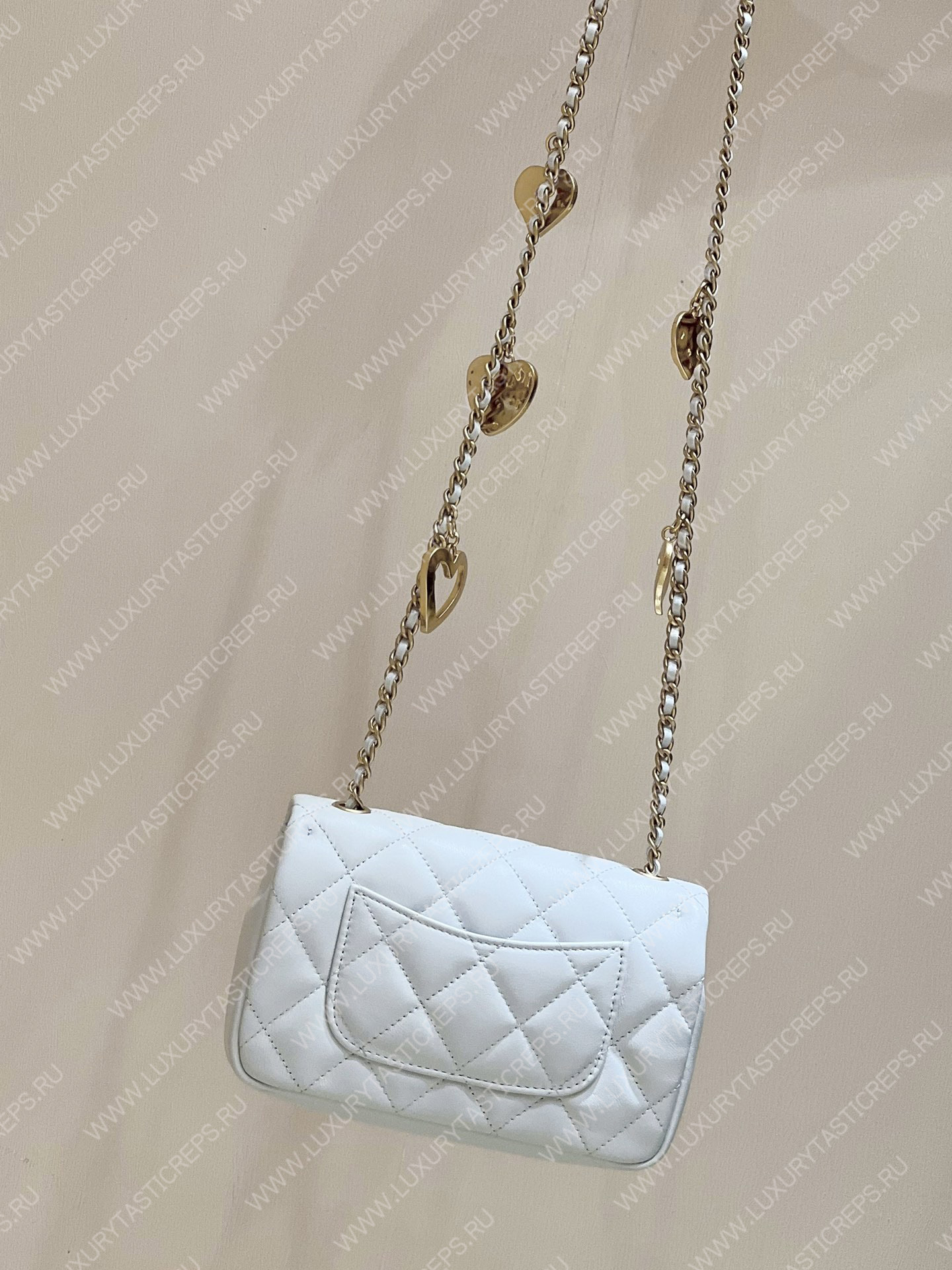 Ch*el mini flap bag white as3456
