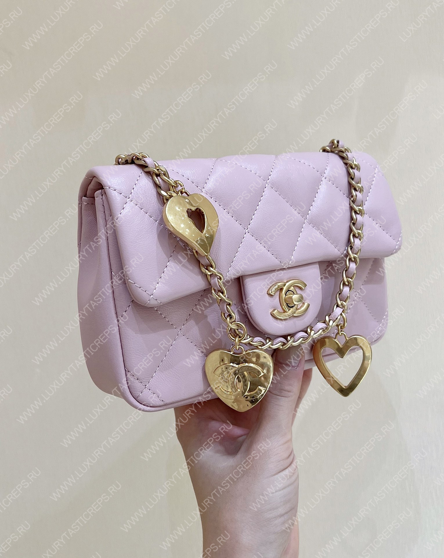 Ch*el mini flap bag pink as3456