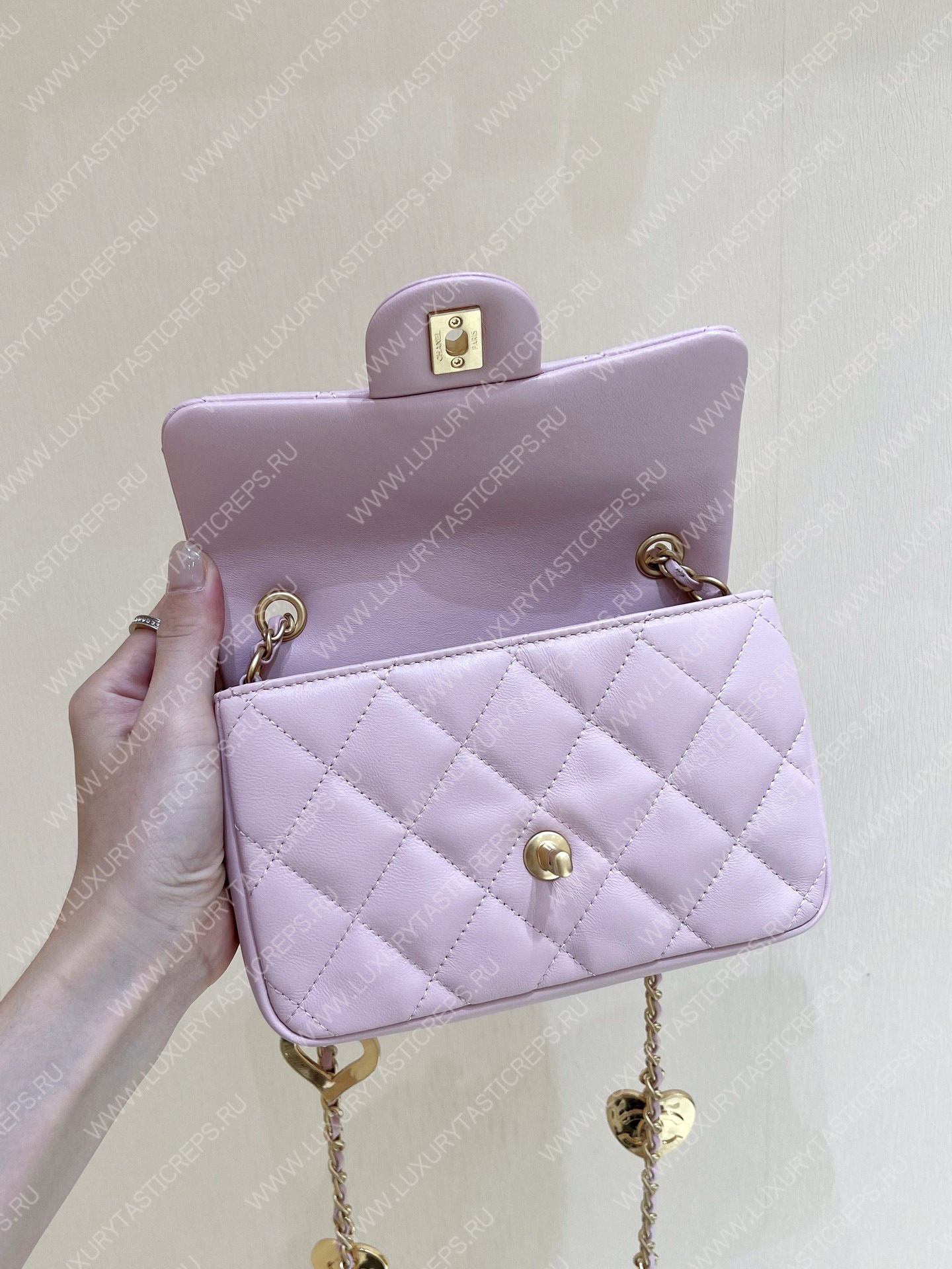 Ch*el mini flap bag pink as3456