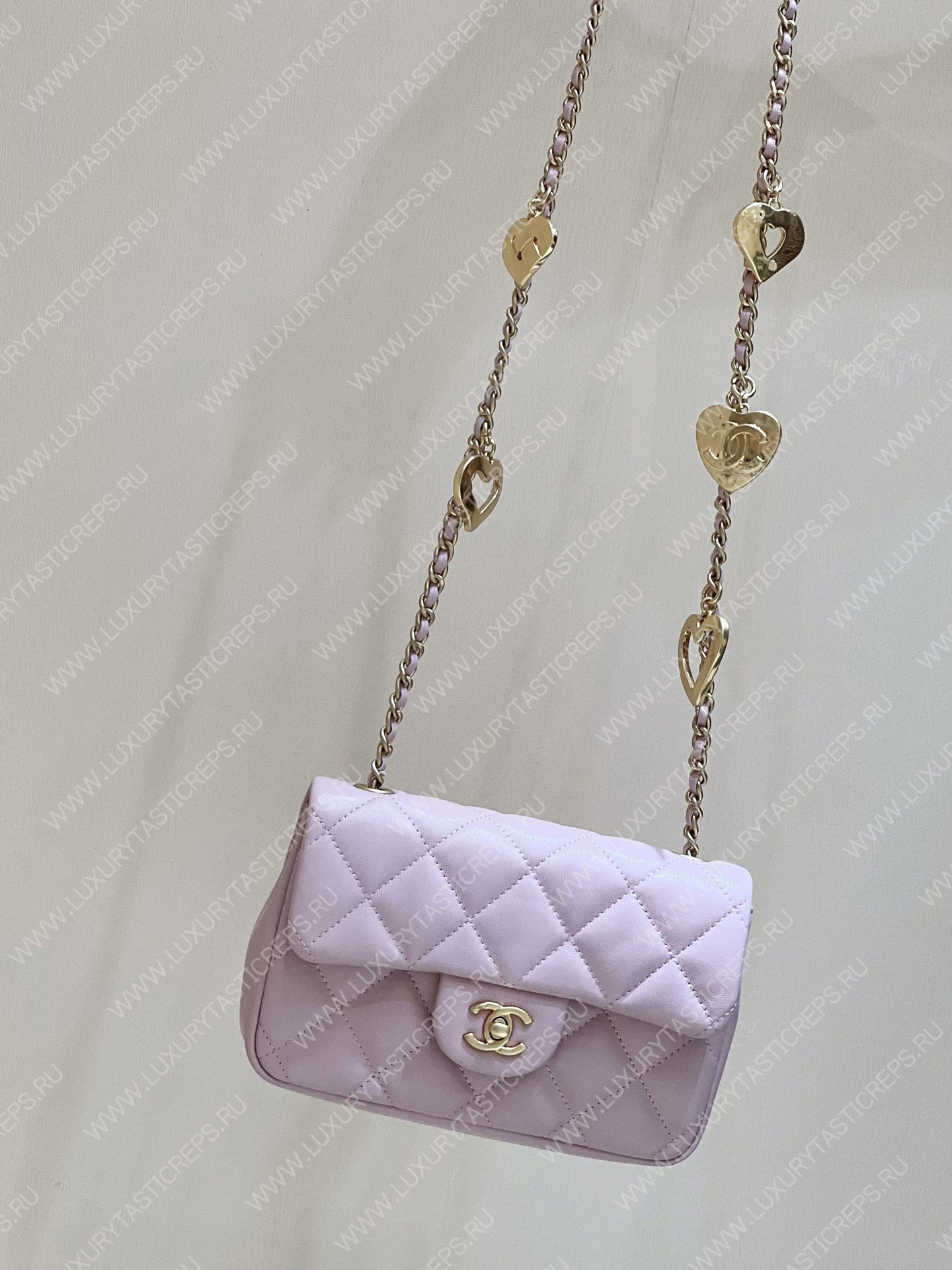Ch*el mini flap bag pink as3456