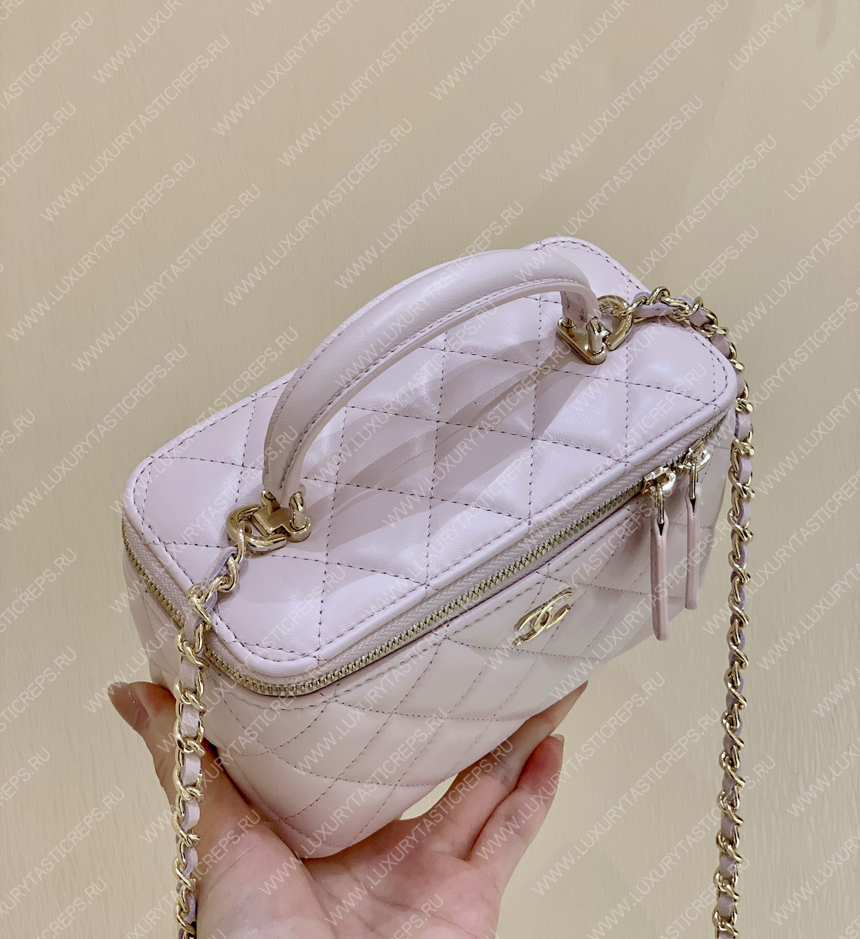 Ch*el long vanity case pink ap2199