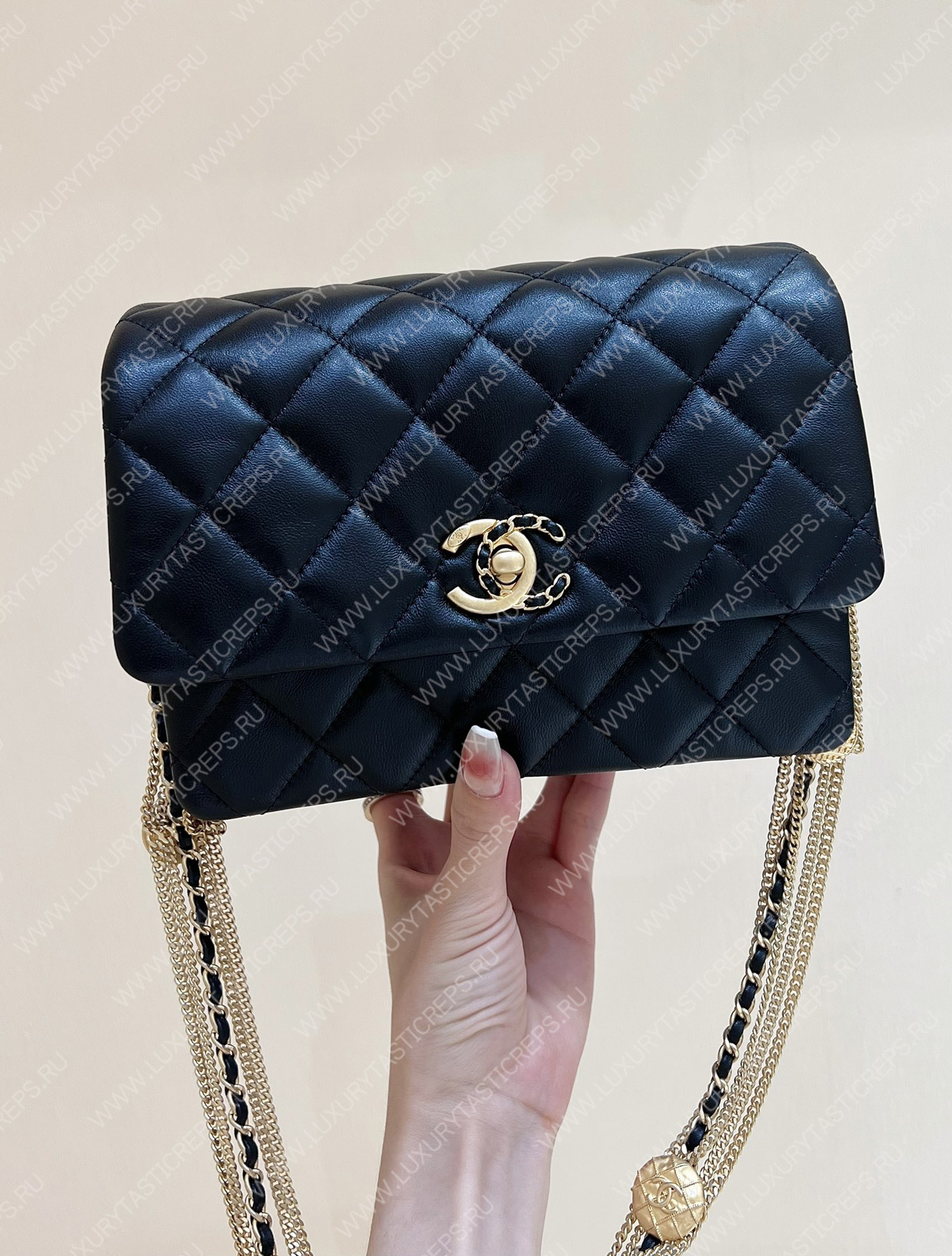 Ch*el mini flap bag black as3378
