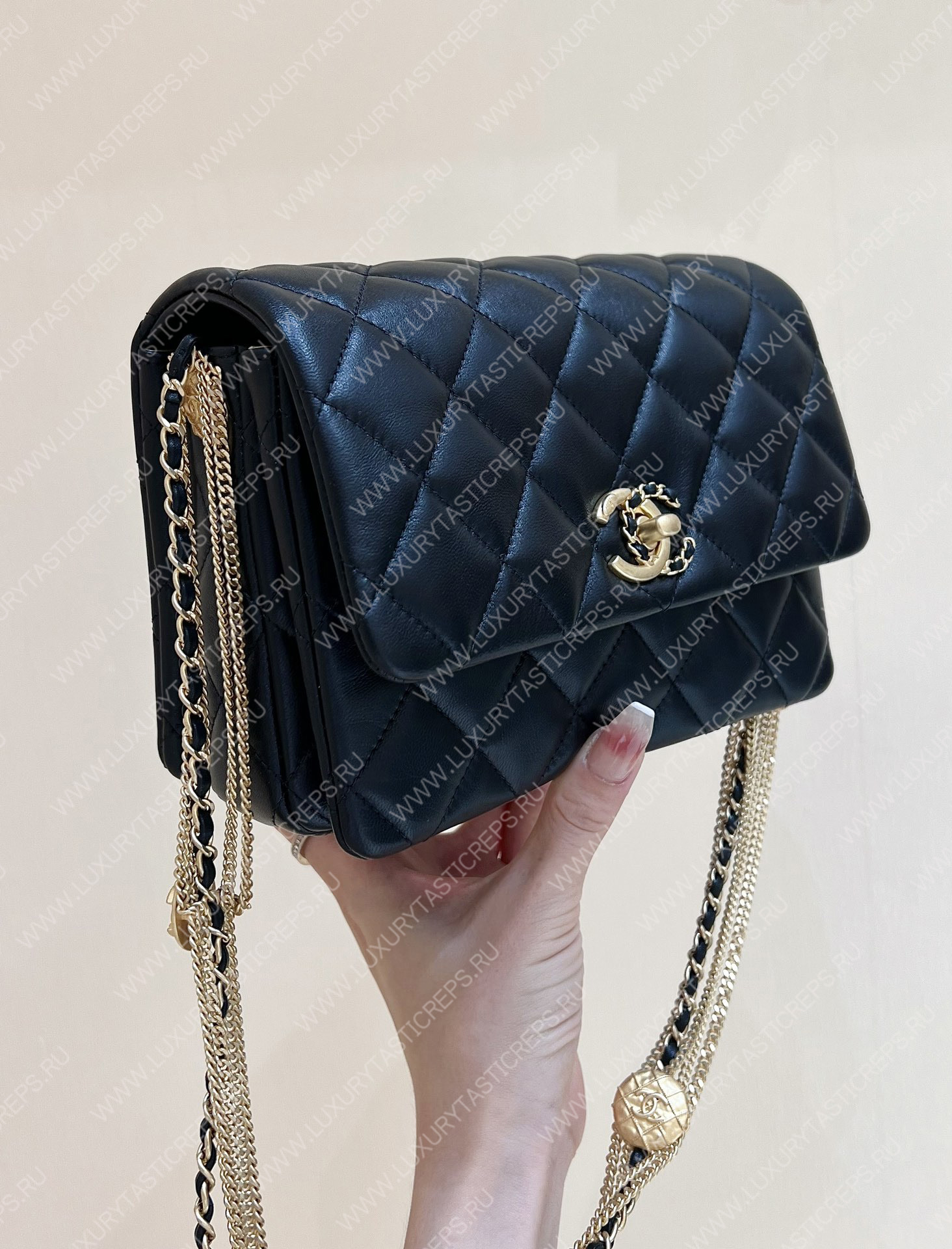 Ch*el mini flap bag black as3378
