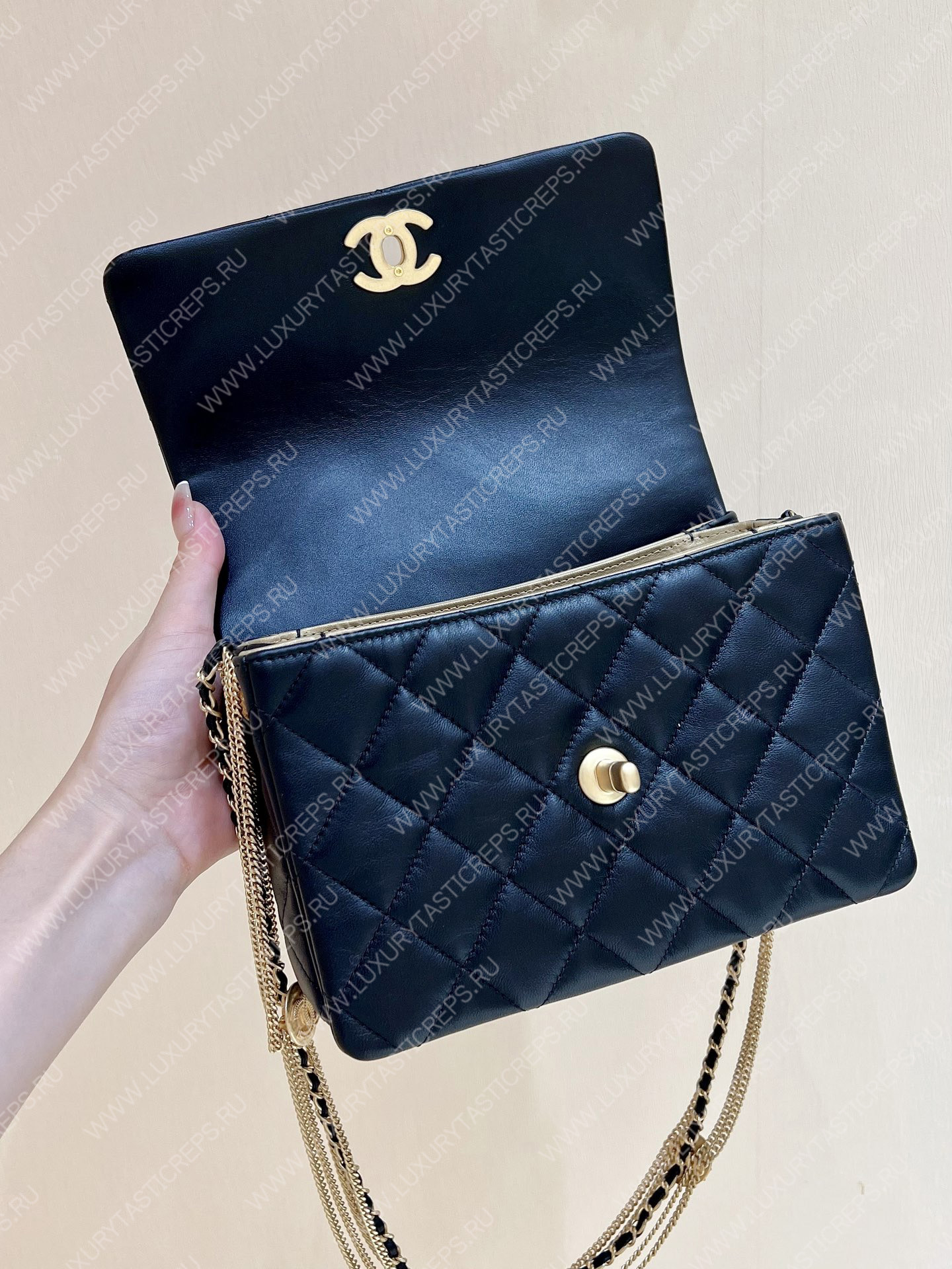 Ch*el mini flap bag black as3378