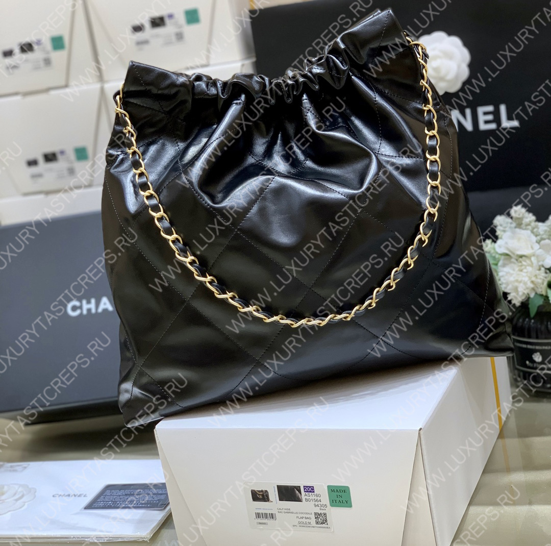 Ch*el 22 handbag black as3261