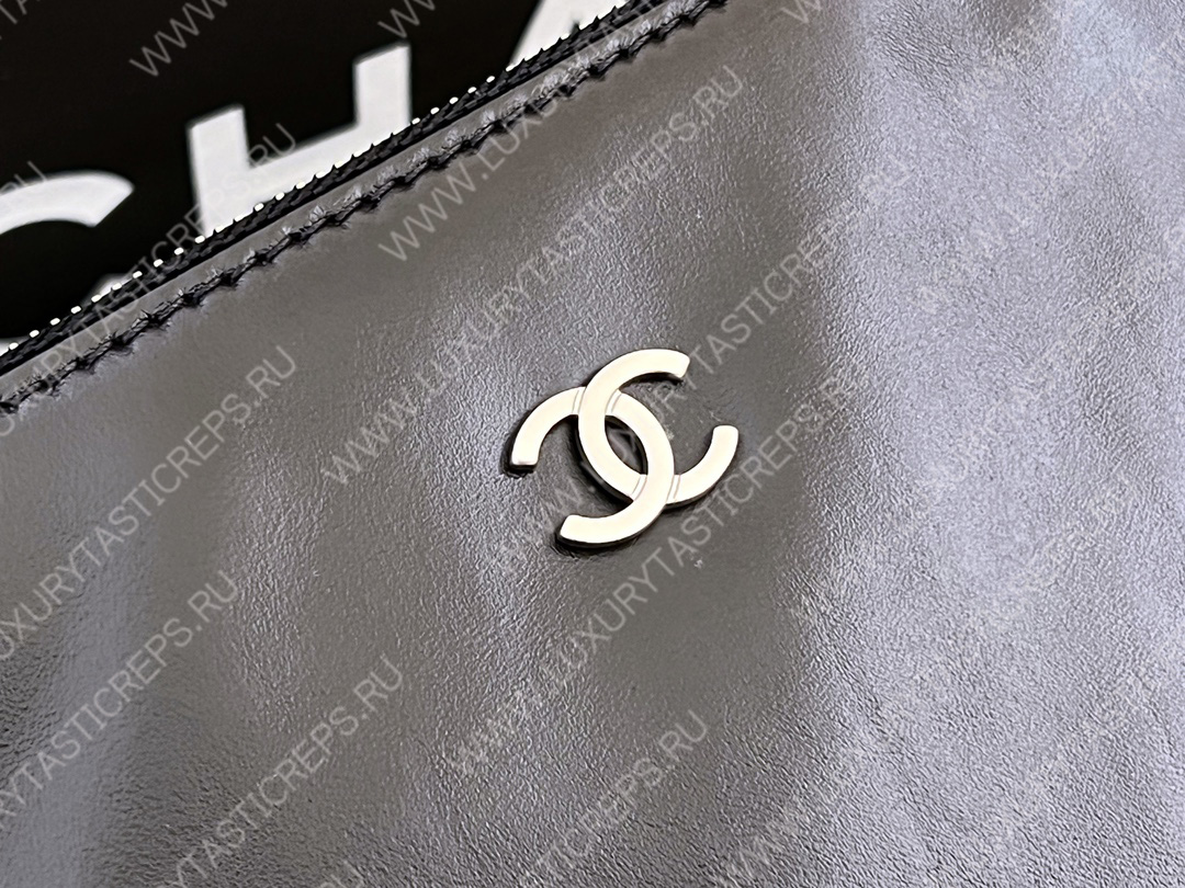 Ch*el 22 large shopping bag black as3262