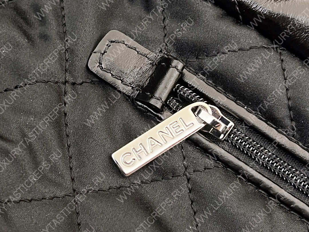 Ch*el 22 large shopping bag black as3262