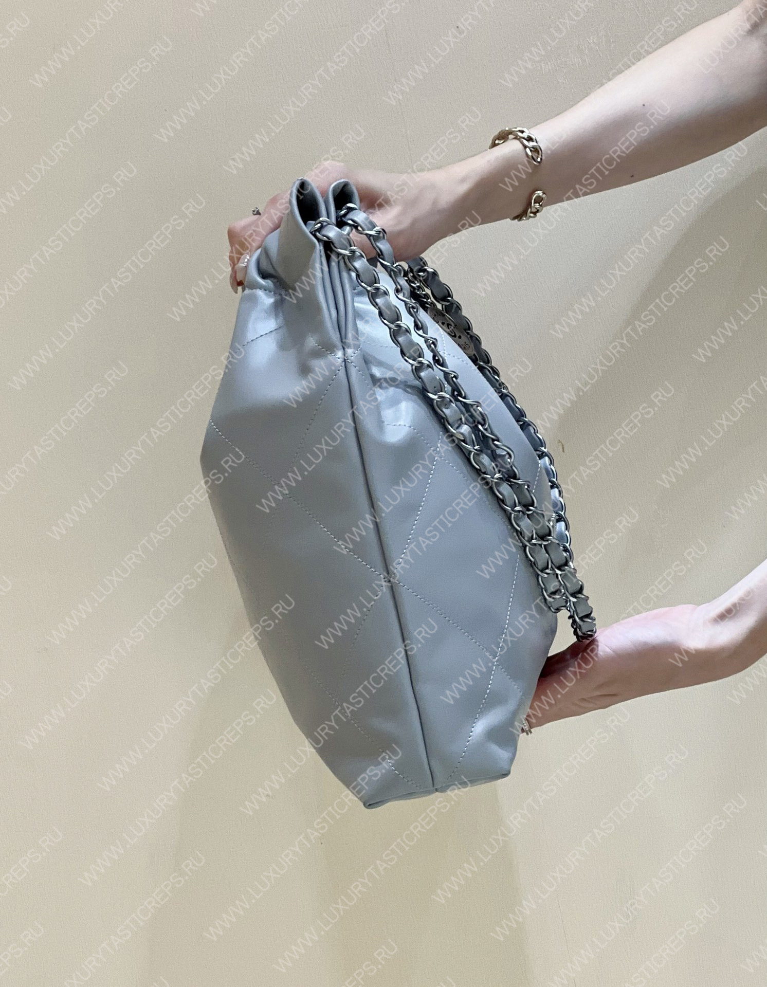 Ch*el 22 handbag powder blue as3261