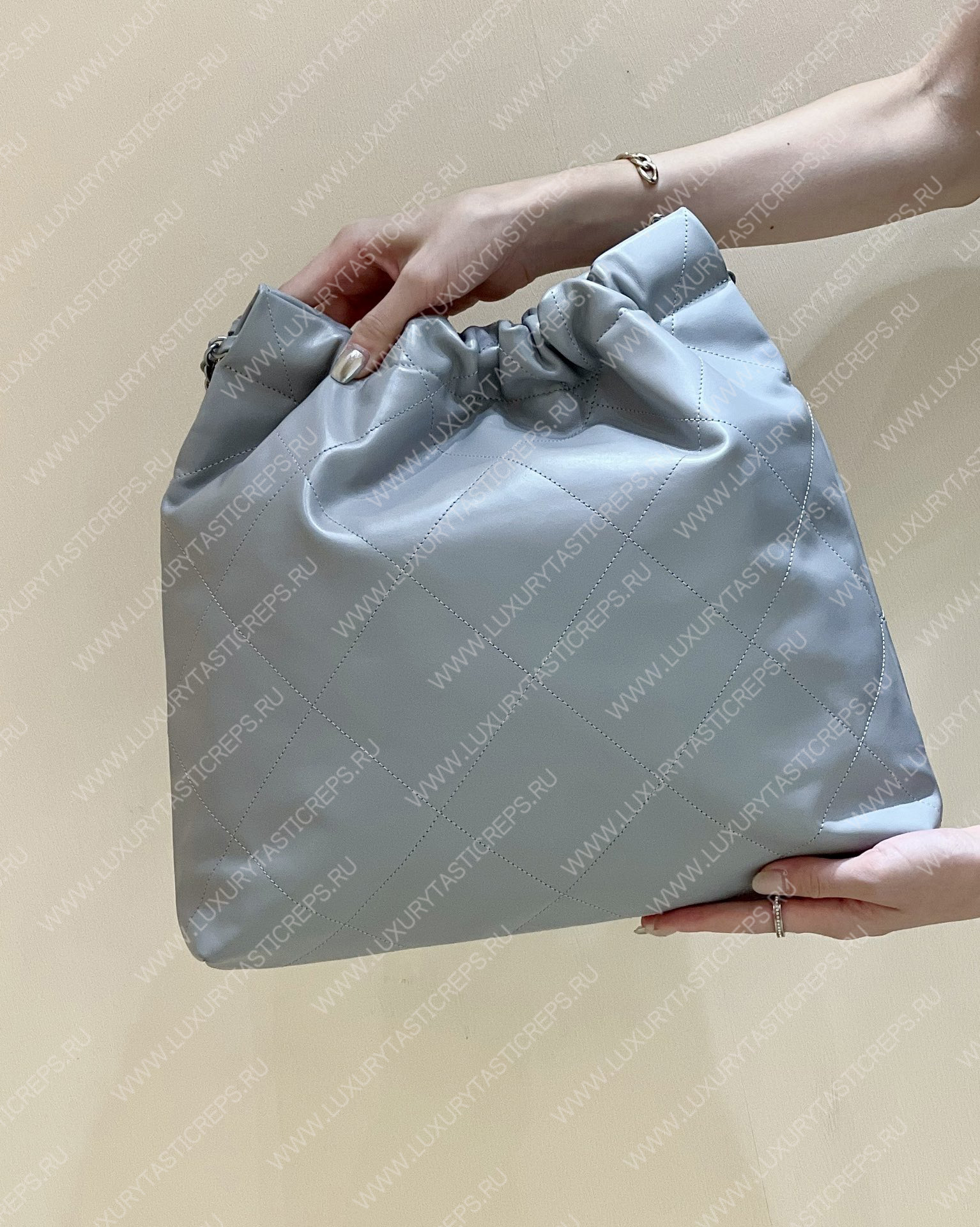 Ch*el 22 handbag powder blue as3261