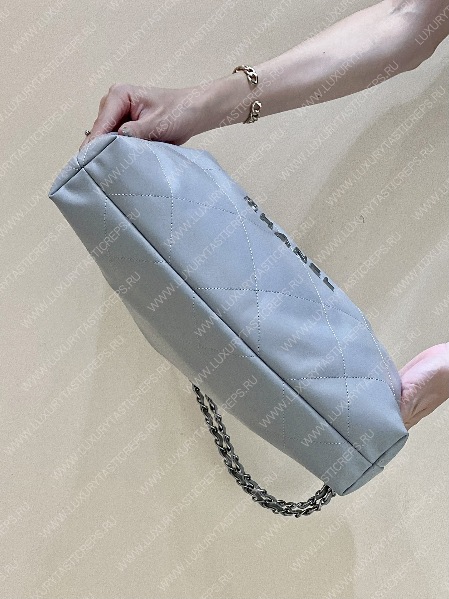 Ch*el 22 handbag powder blue as3261
