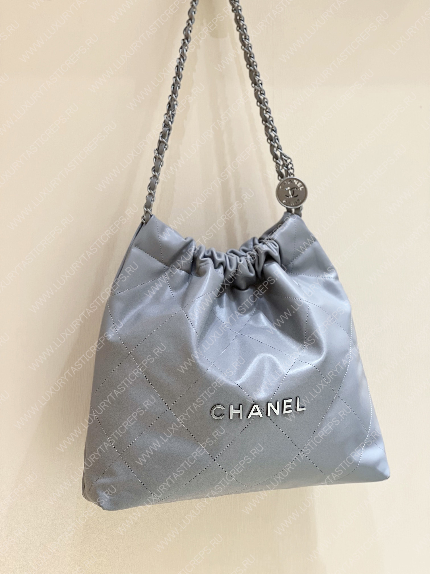 Ch*el 22 handbag powder blue as3261