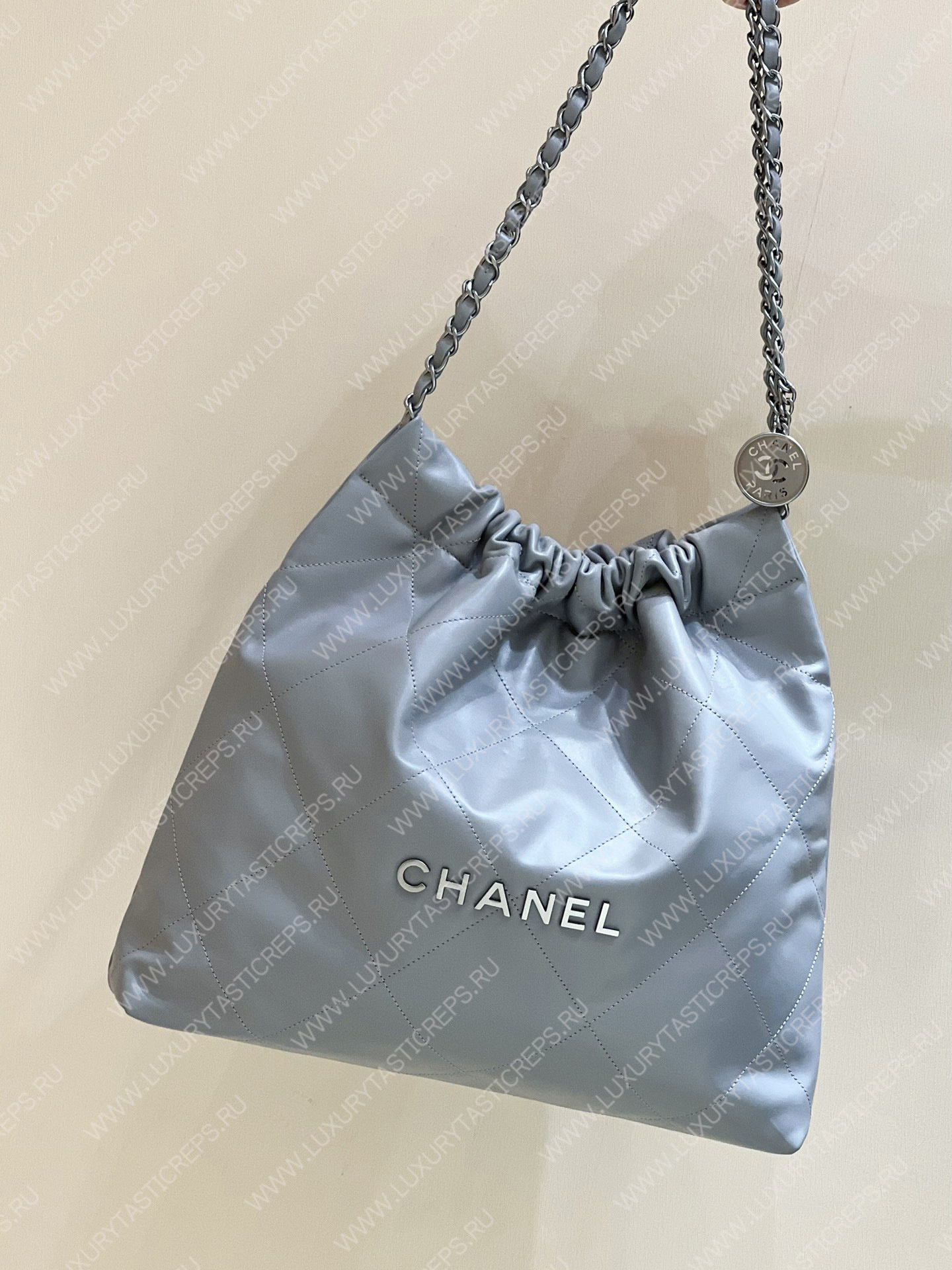 Ch*el 22 handbag powder blue as3261