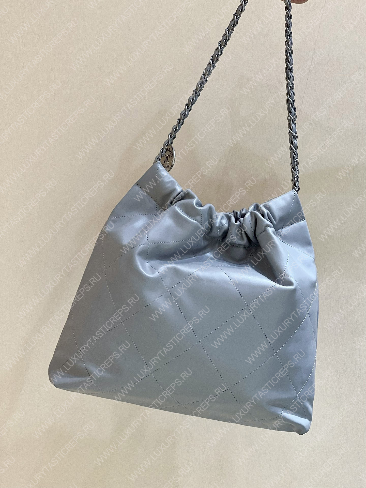 Ch*el 22 handbag powder blue as3261