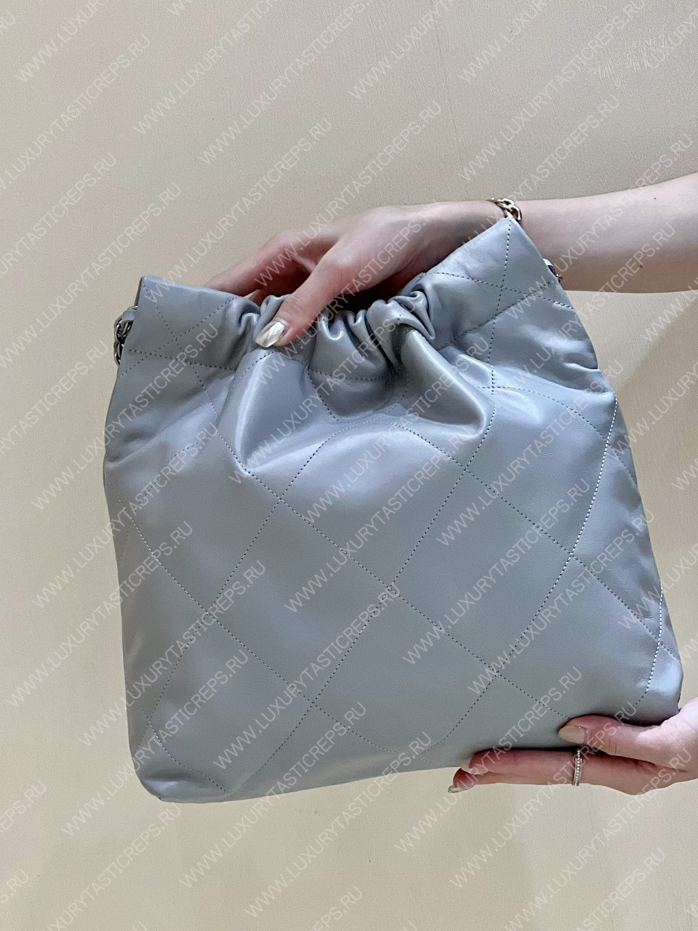 Ch*el 22 handbag powder blue as3260